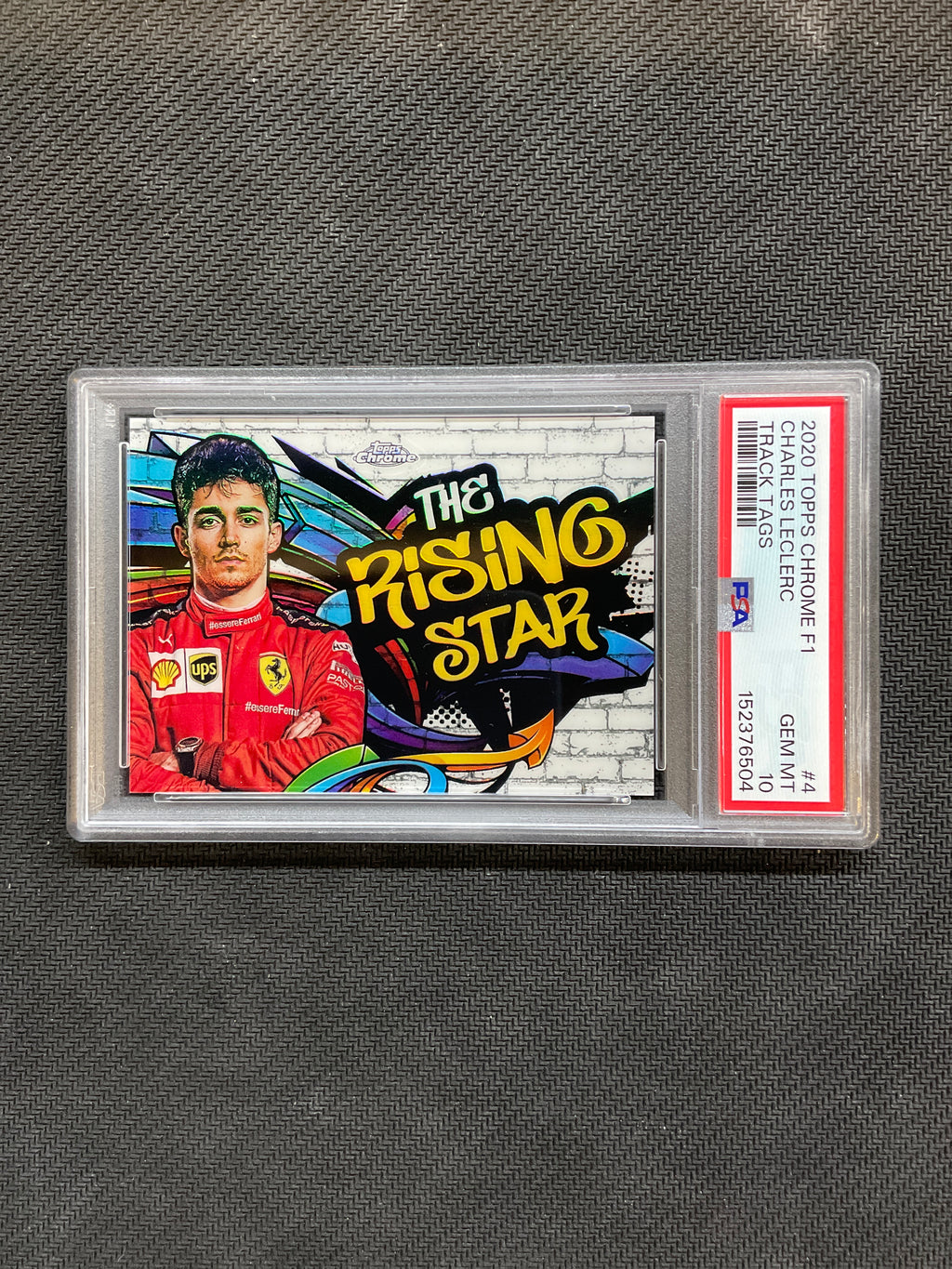 2020 Topps Chrome F1 Charles Leclerc Track Tags Rookie #4 PSA 10 Ferrari 504