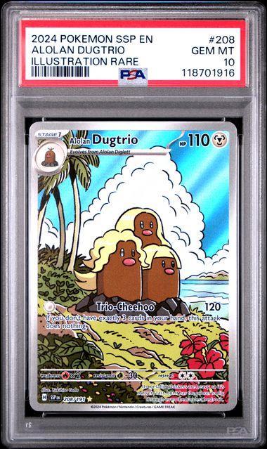 2024 Pokemon Surging Sparks Alolan Dugtrio 208 PSA 10