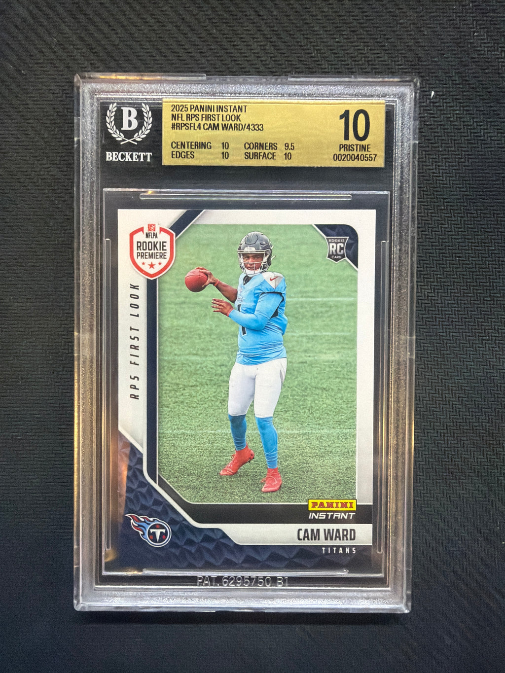 2025 Panini Instant Cam Ward Rookie BGS 10 557 Titans