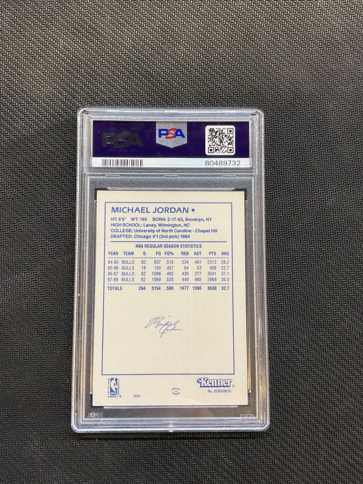 1988 Kenner Michael Jordan Starting Lineup PSA 6 Bulls