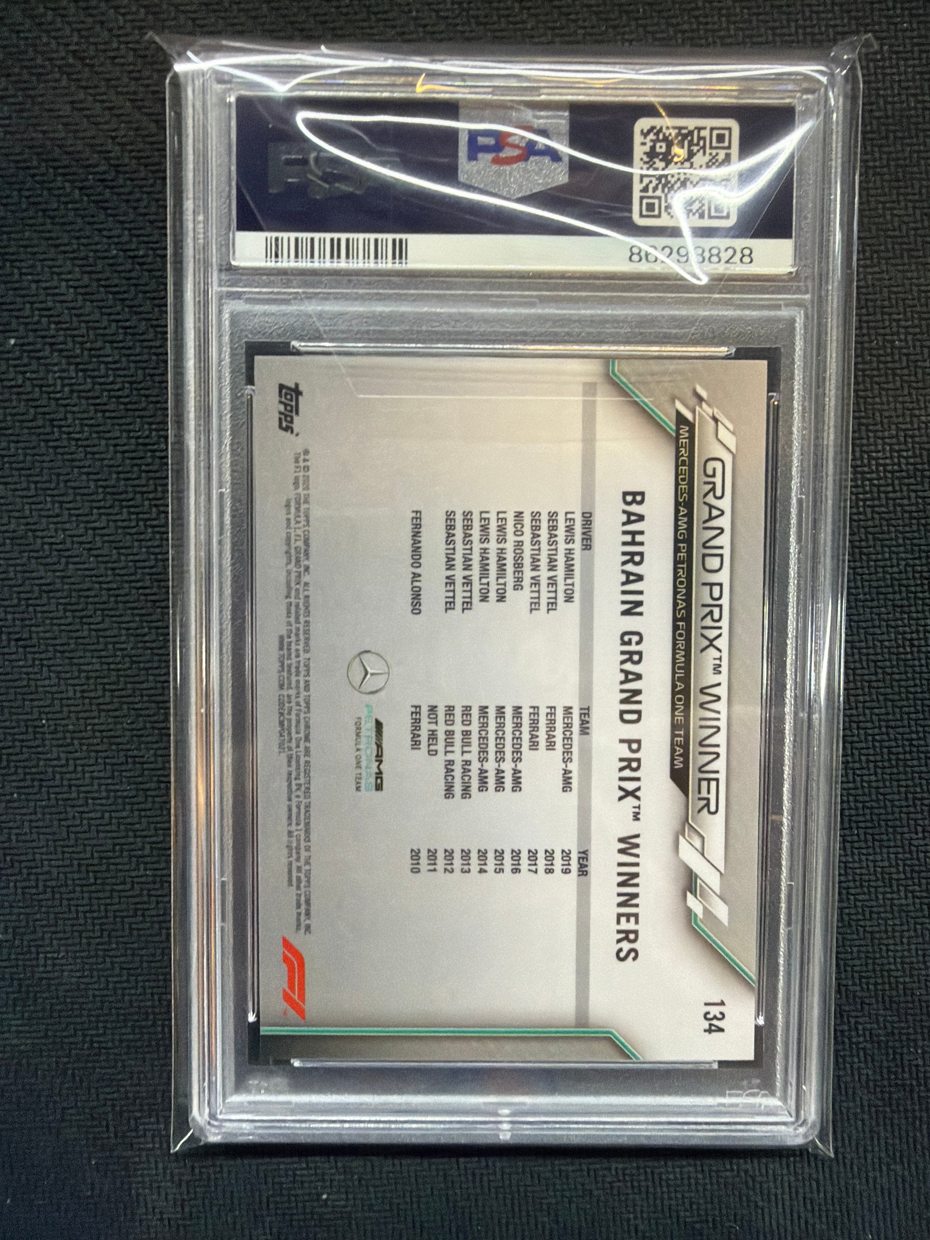 2020 Topps Chrome Sapphire F1 Lewis Hamilton #134 PSA 10 Mercedes 828
