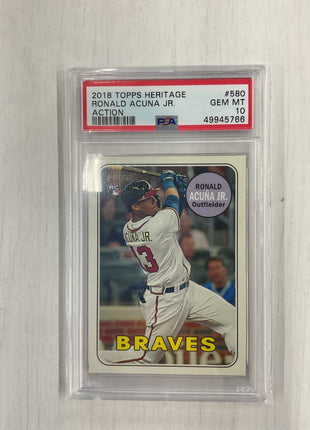 2018 Topps Heritage Ronald Acuna Jr. Action PSA 10