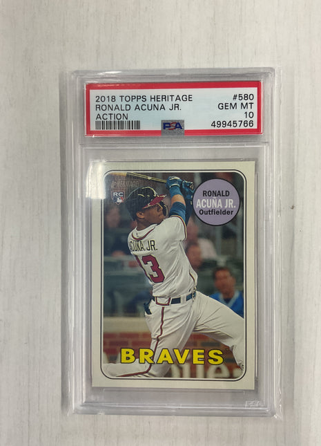 2018 Topps Heritage Ronald Acuna Jr. Action PSA 10