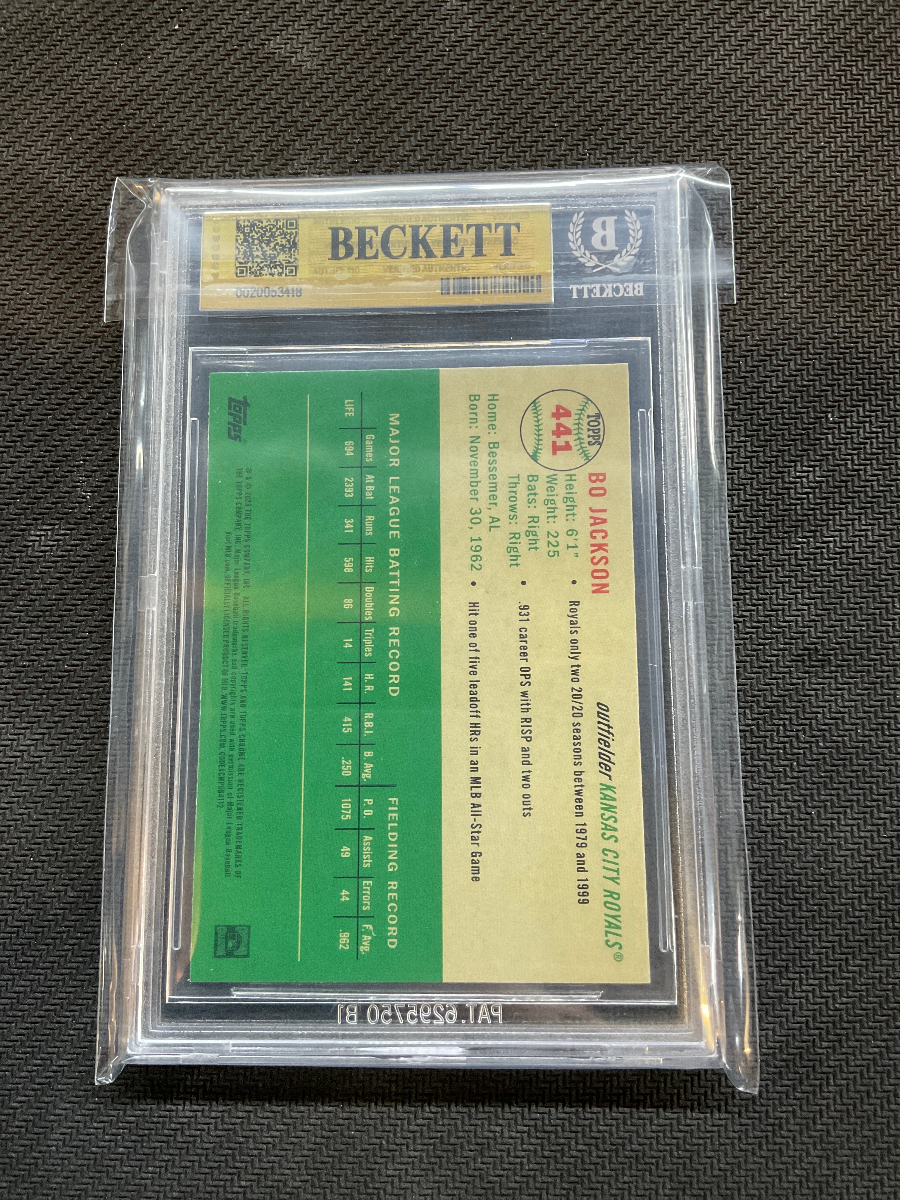 2023 Topps Chrome Platinum Bo Jackson Prism Refractor BGS 9.5 Royals