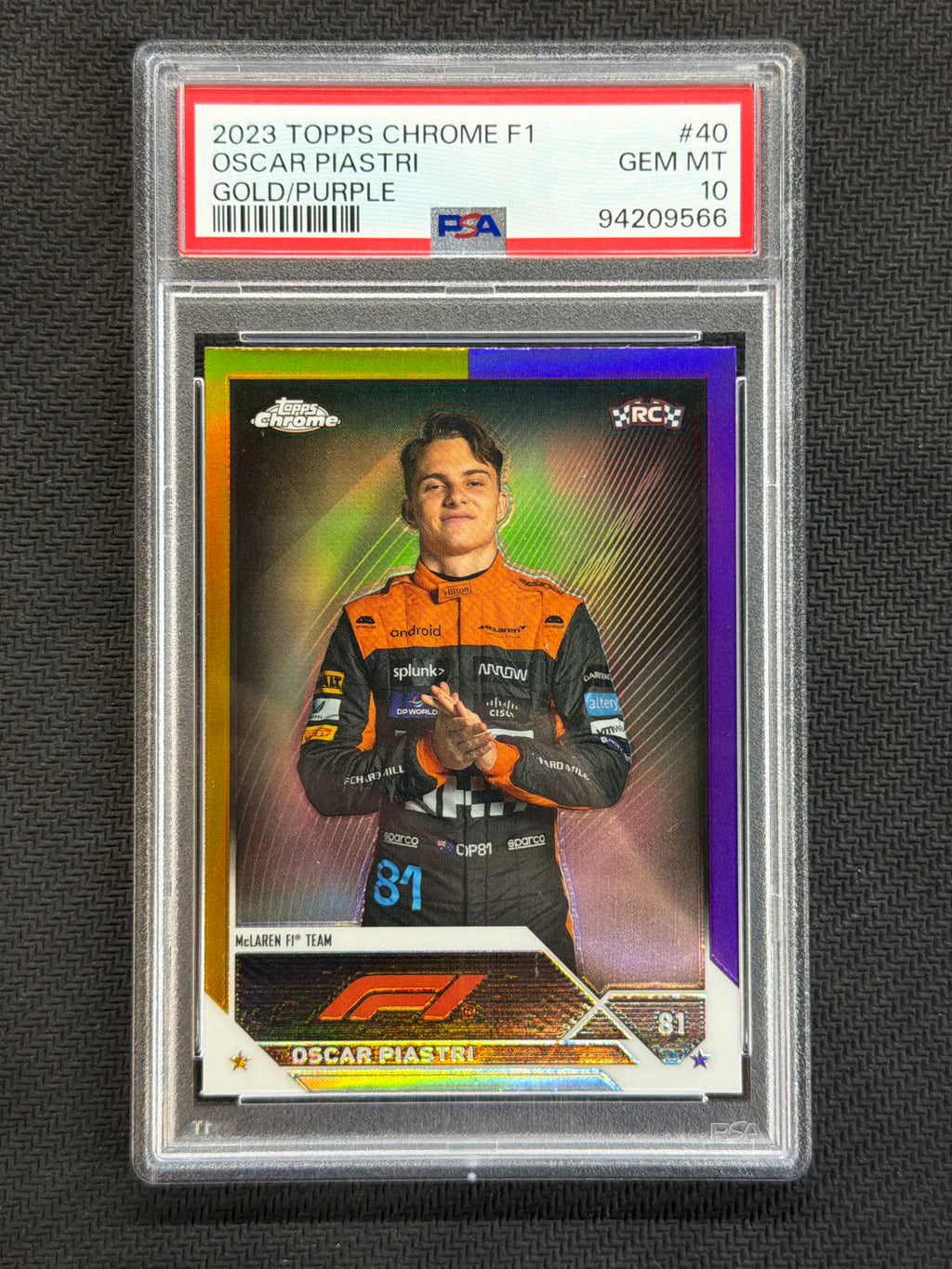 2023 Topps Chrome F1 Oscar Piastri Gold Purple #40 PSA 10 McLaren 566