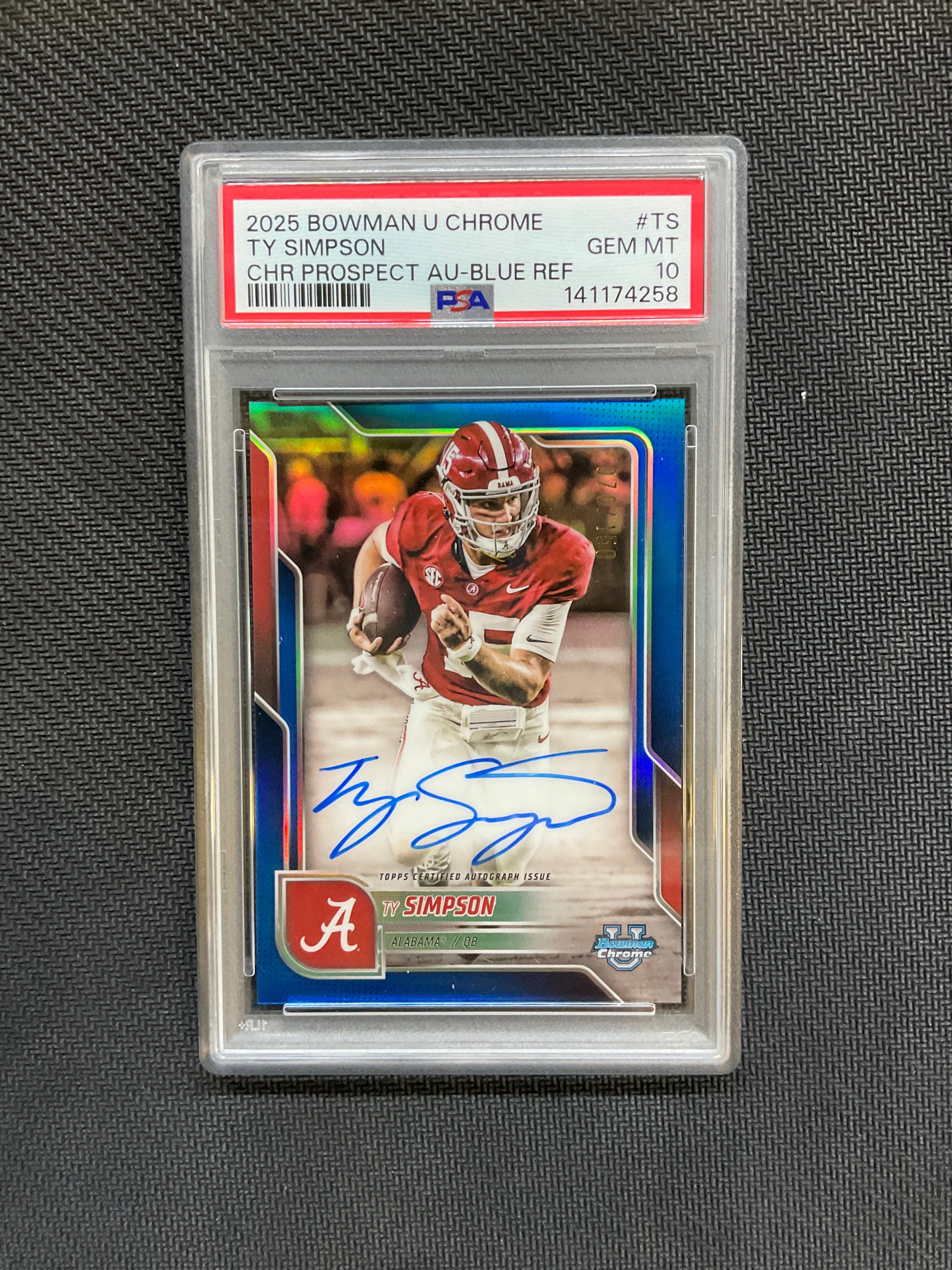 2025 Bowman U Chrome Ty Simpson Auto /150 PSA 10 Alabama