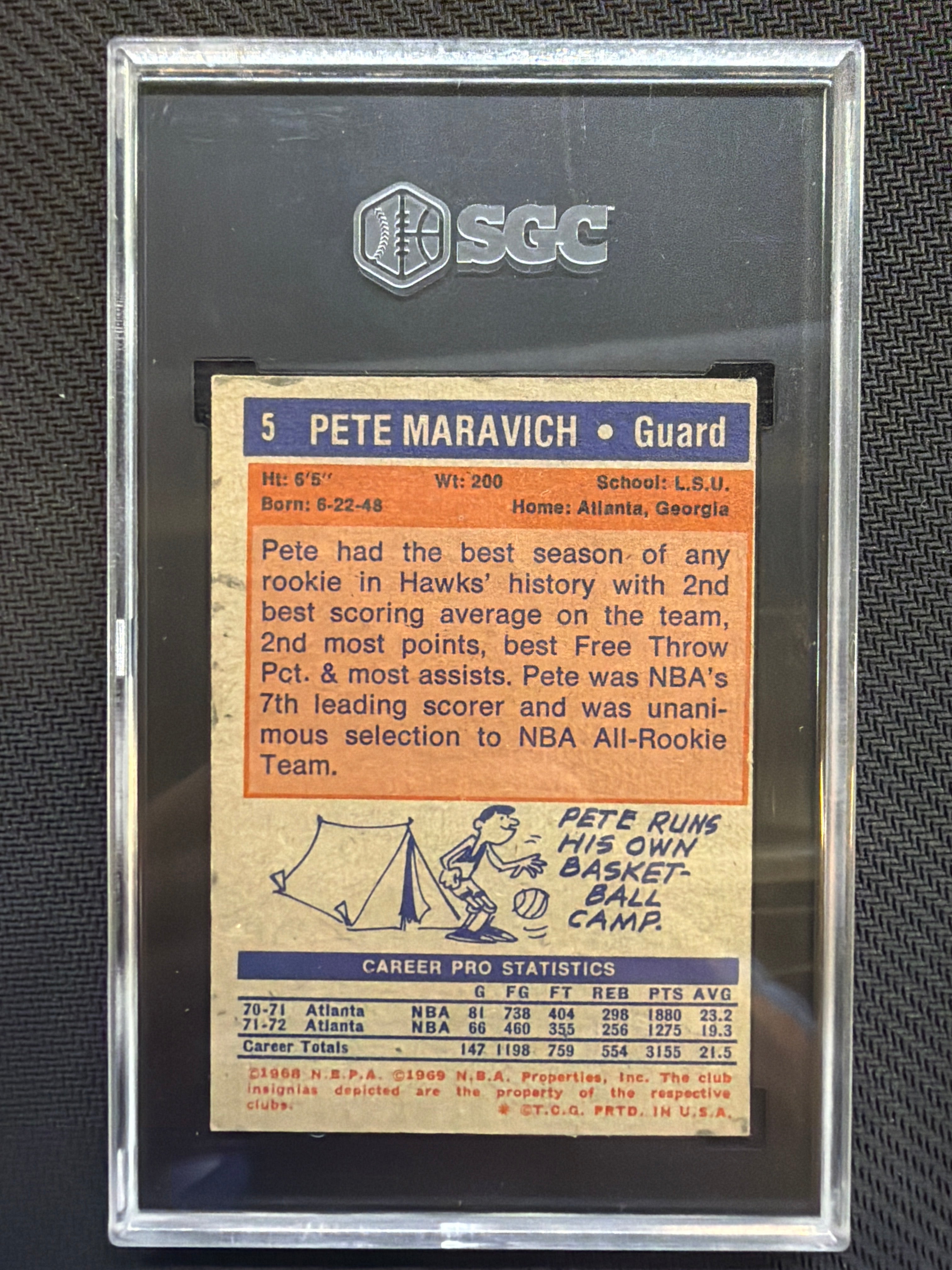 1972 Topps Pete Maravich #5 SGC 4 Hawks