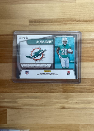 2023 Panini Absolute De'Von Achane Triple Rookie Patch Auto /99