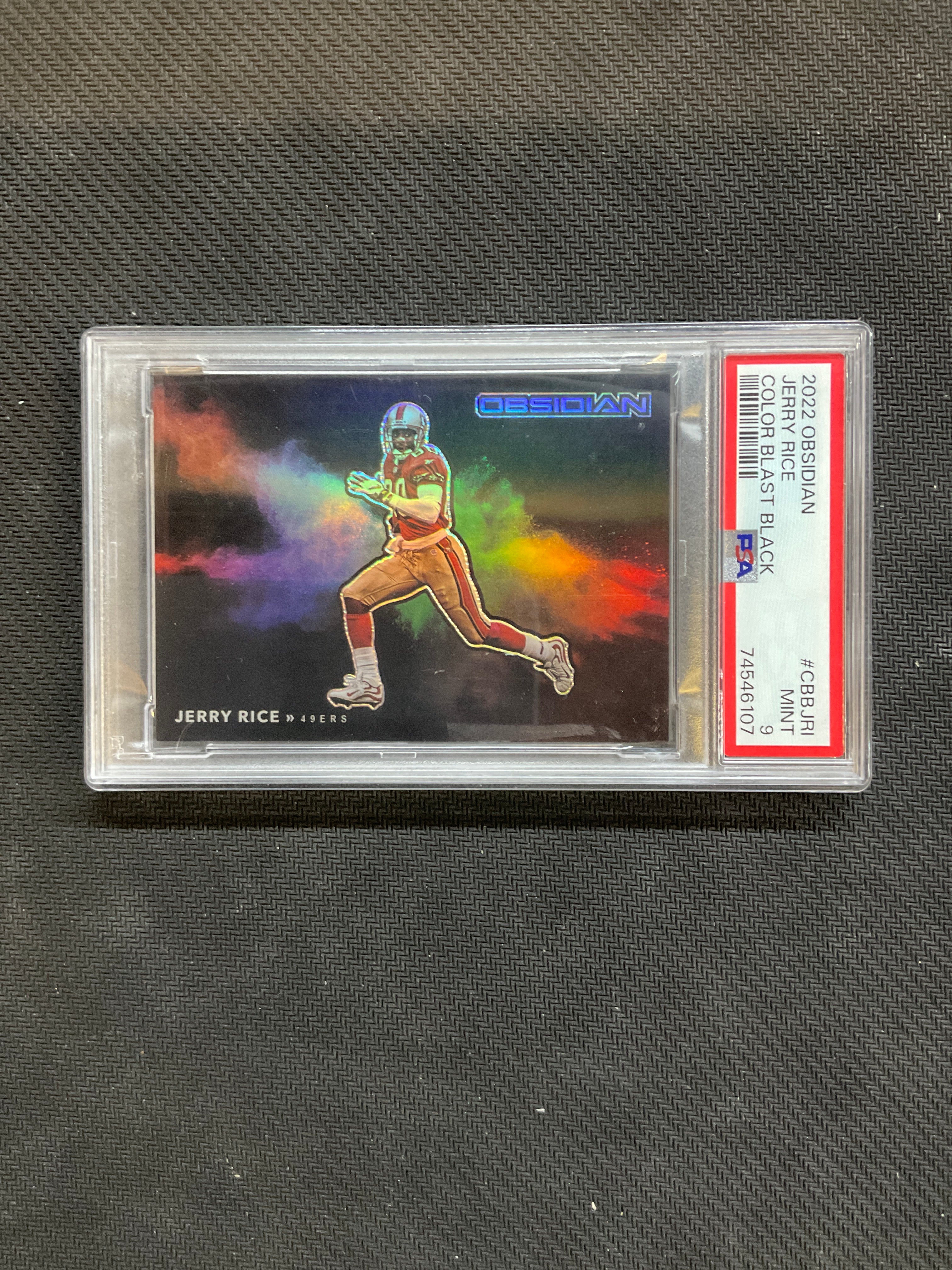 2022 Obsidian Jerry Rice Black Color Blast PSA 9 107
