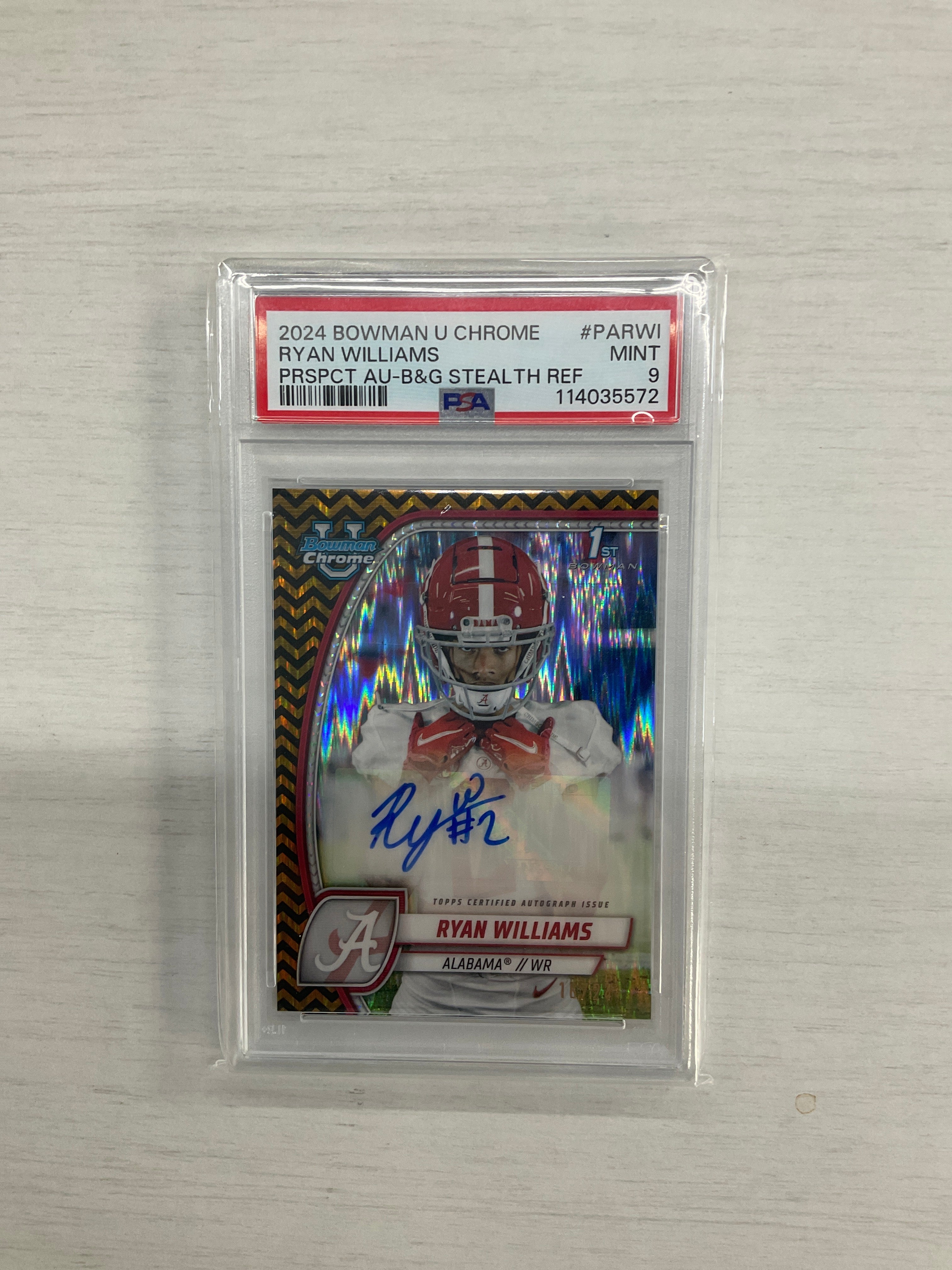 2024 Bowman U Ryan Williams Stealth Auto /24 PSA 9 Alabama