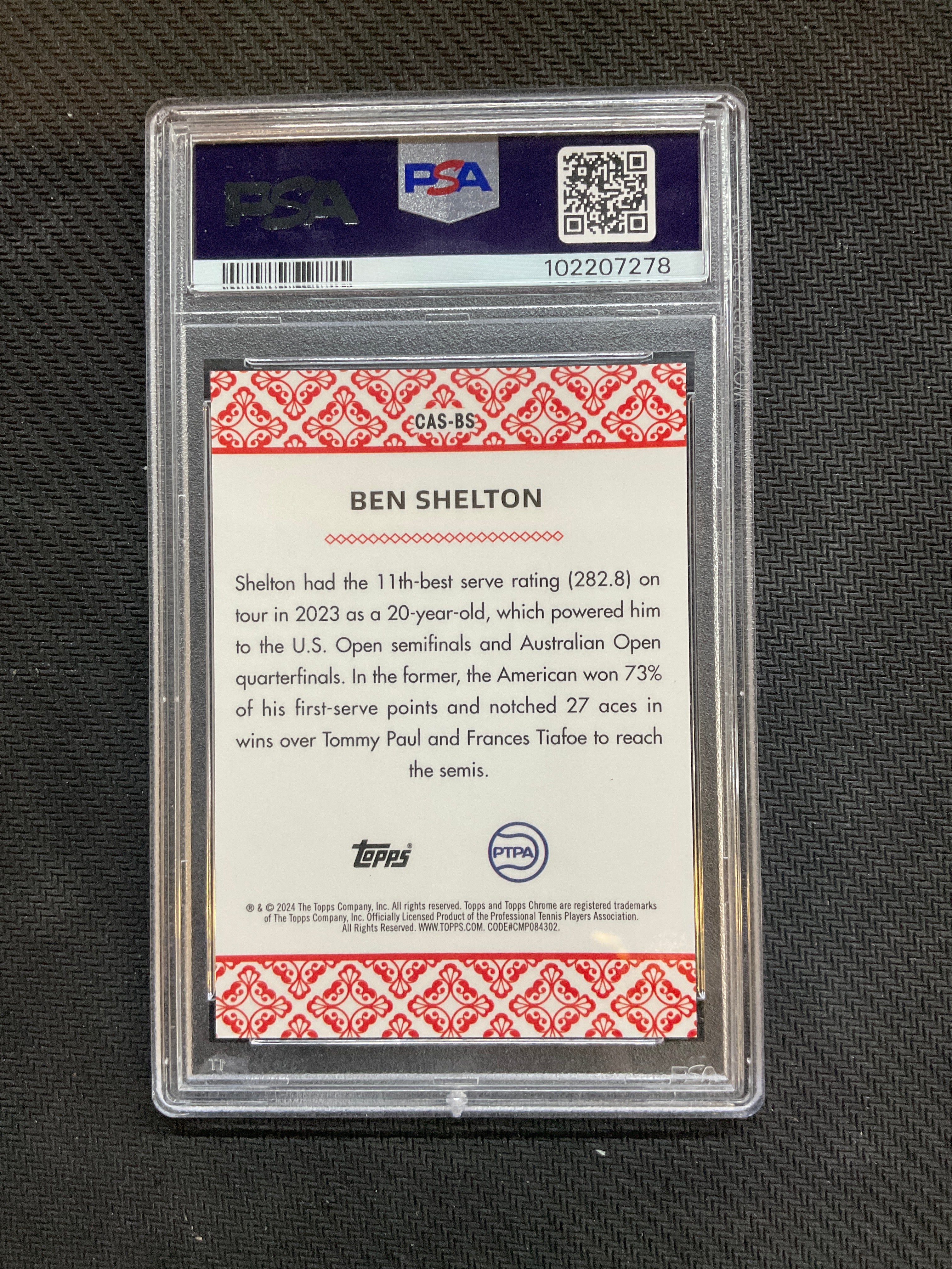2024 Topps Chrome Ben Shelton Aces Red /5 Rookie PSA 9