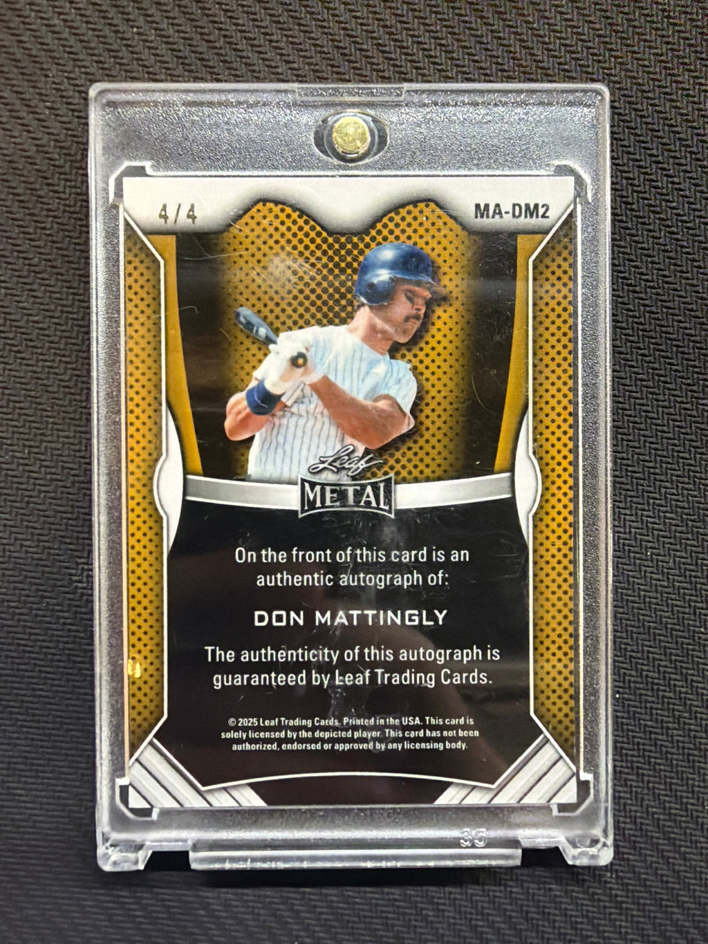 2025 Leaf Metal Don Mattingly Auto /4 Yankees