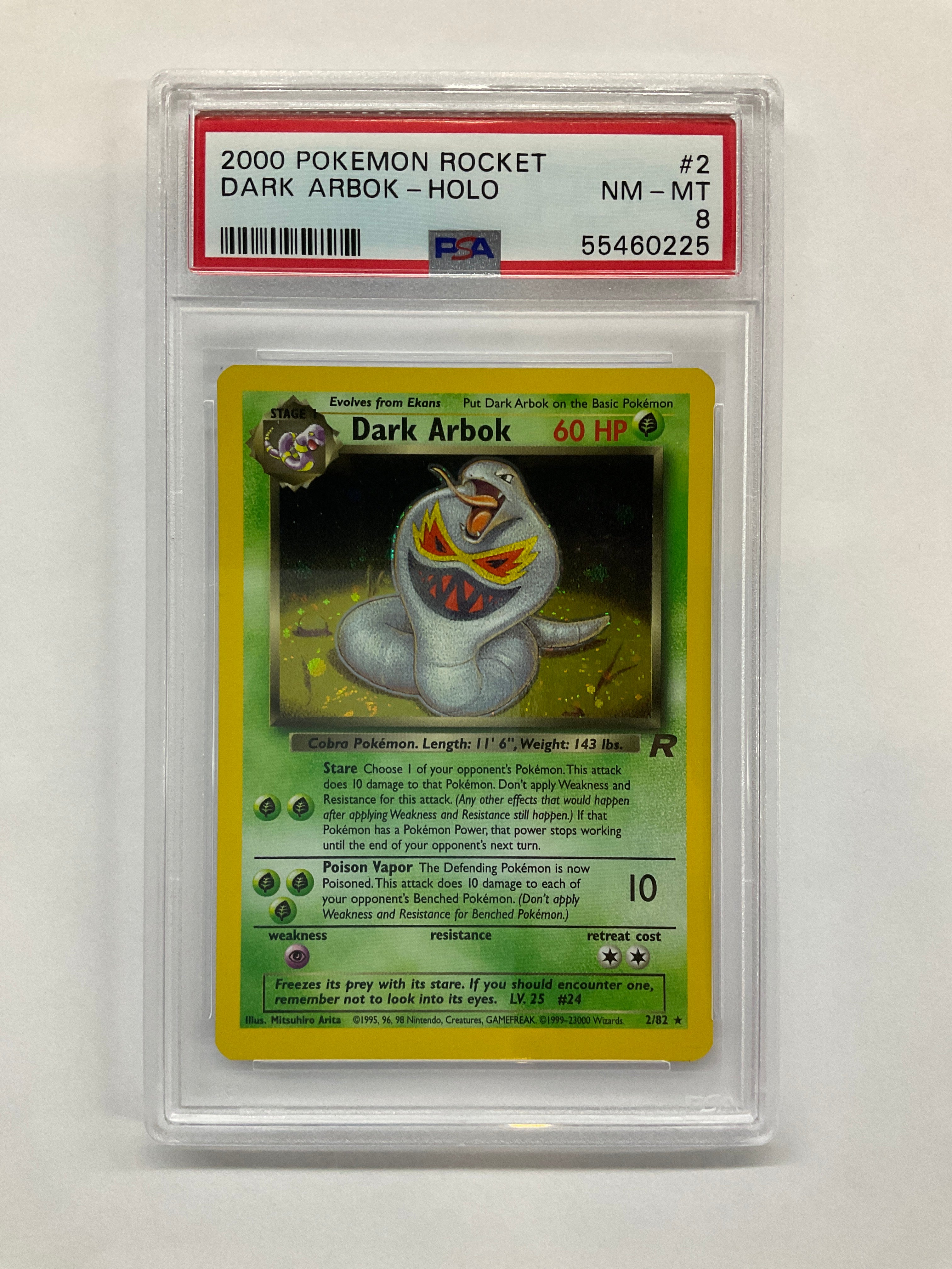 2000 Pokemon Rocket Dark Arbok Holo 2 PSA 8