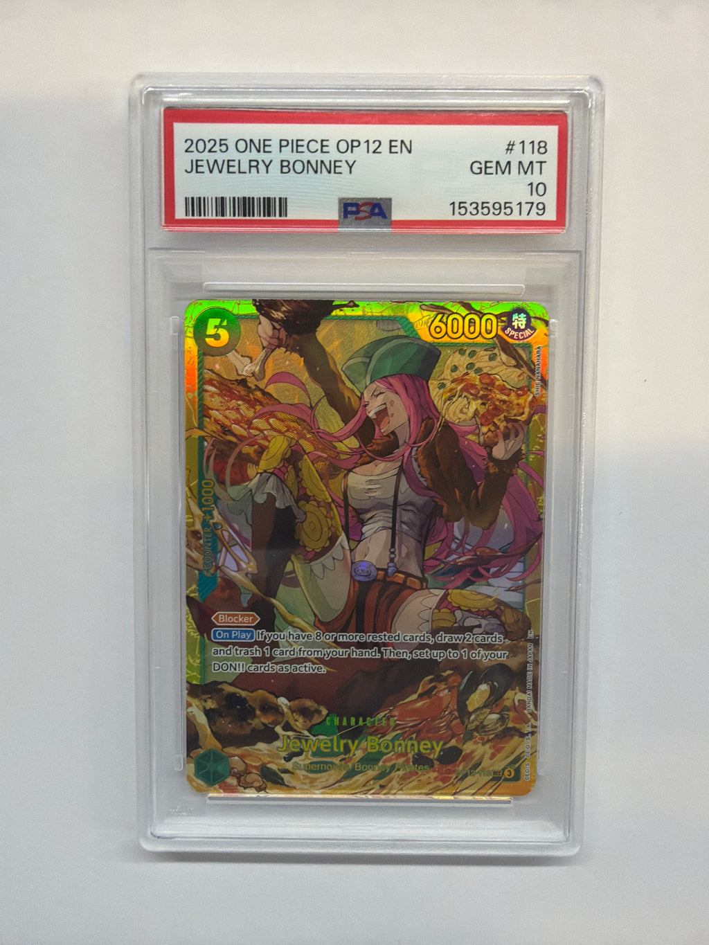 2025 One Piece OP12 Jewelry Bonney 118 PSA 10