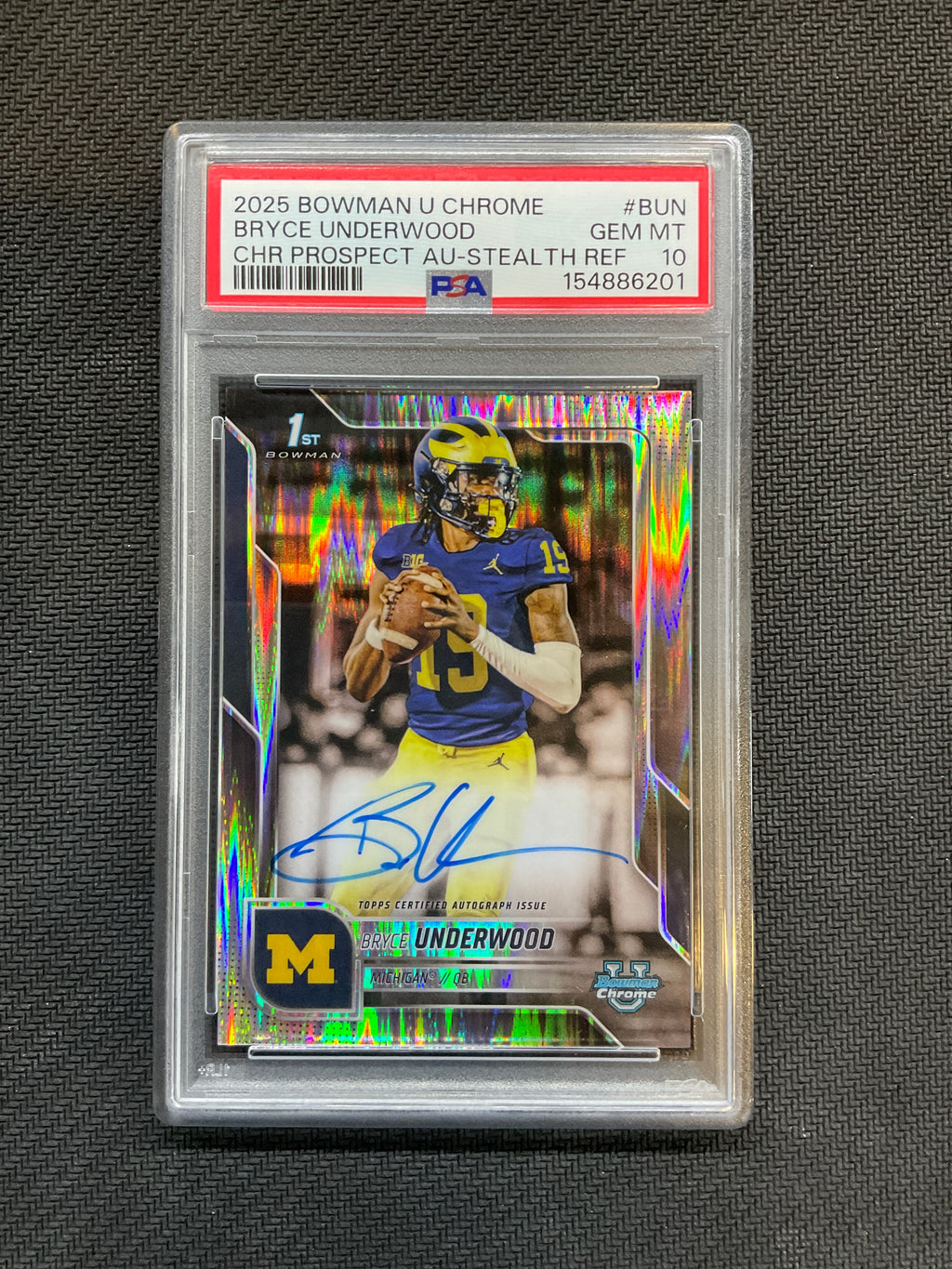 2025 Bowman U Chrome Bryce Underwood Auto Stealth Refractor PSA 10