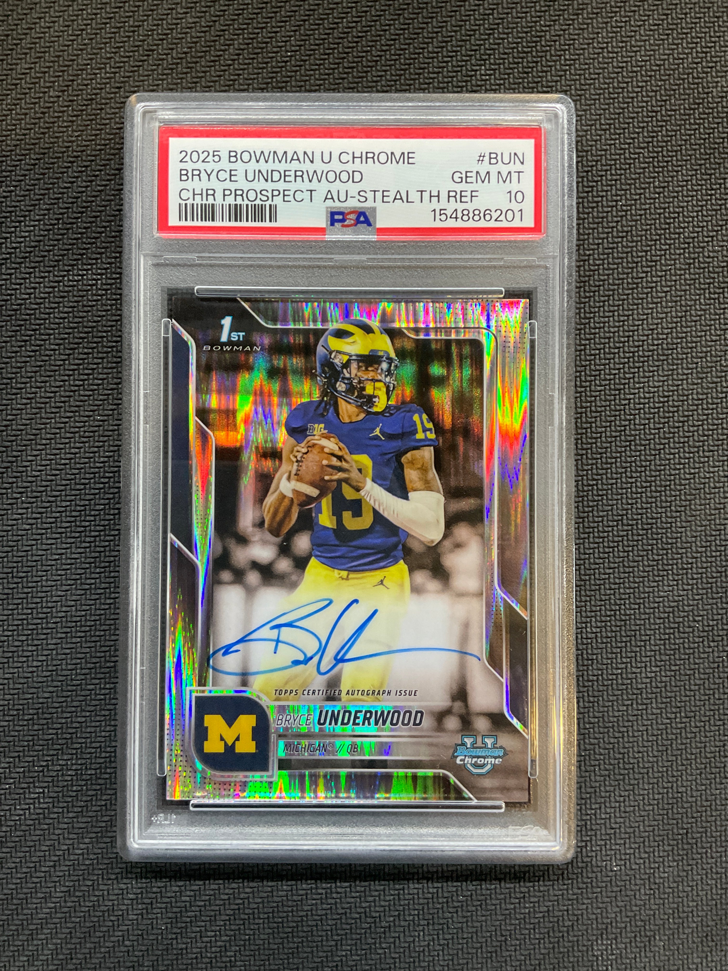 2025 Bowman U Chrome Bryce Underwood Auto Stealth Refractor PSA 10
