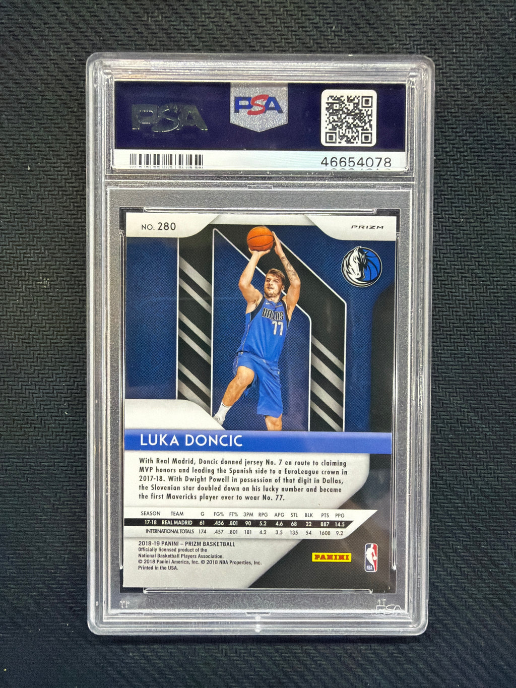 2018 Panini Prizm Luka Doncic Hyper Prizm Rookie PSA 9 078