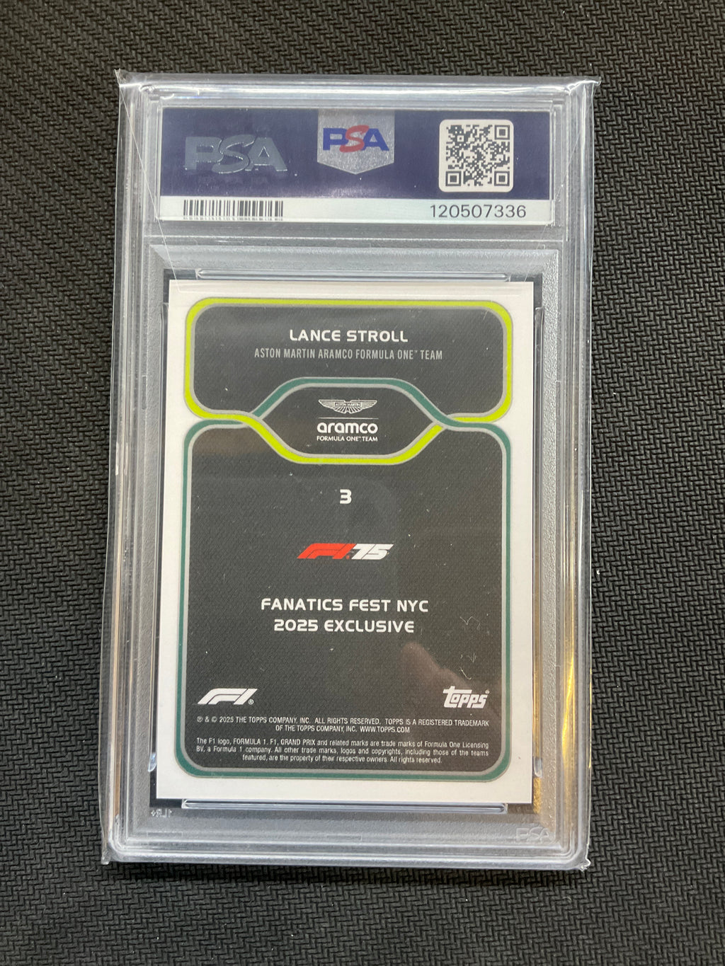 2025 Topps F1 Fanatics Fest Lance Stroll #3 PSA 10