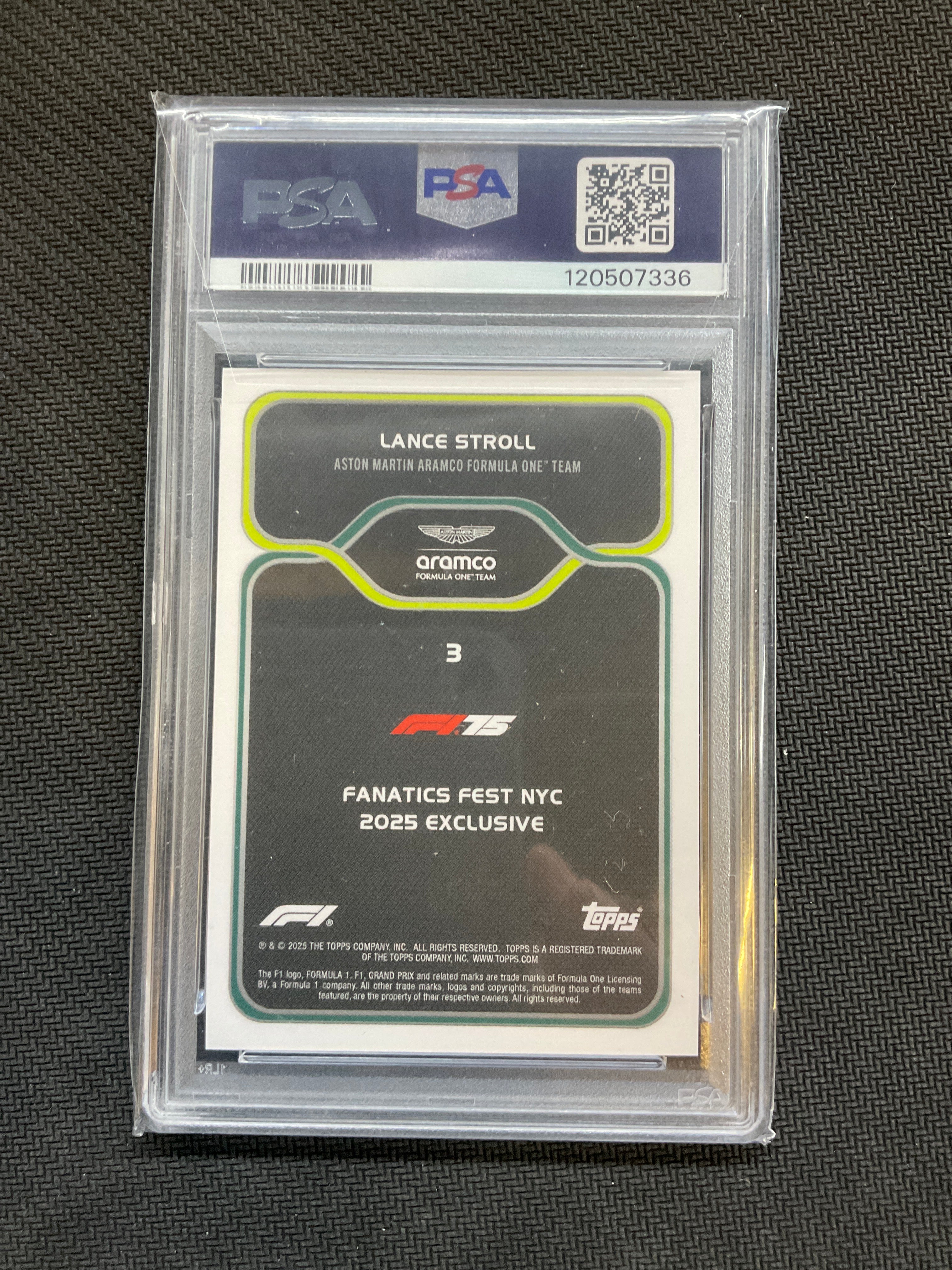 2025 Topps F1 Fanatics Fest Lance Stroll #3 PSA 10