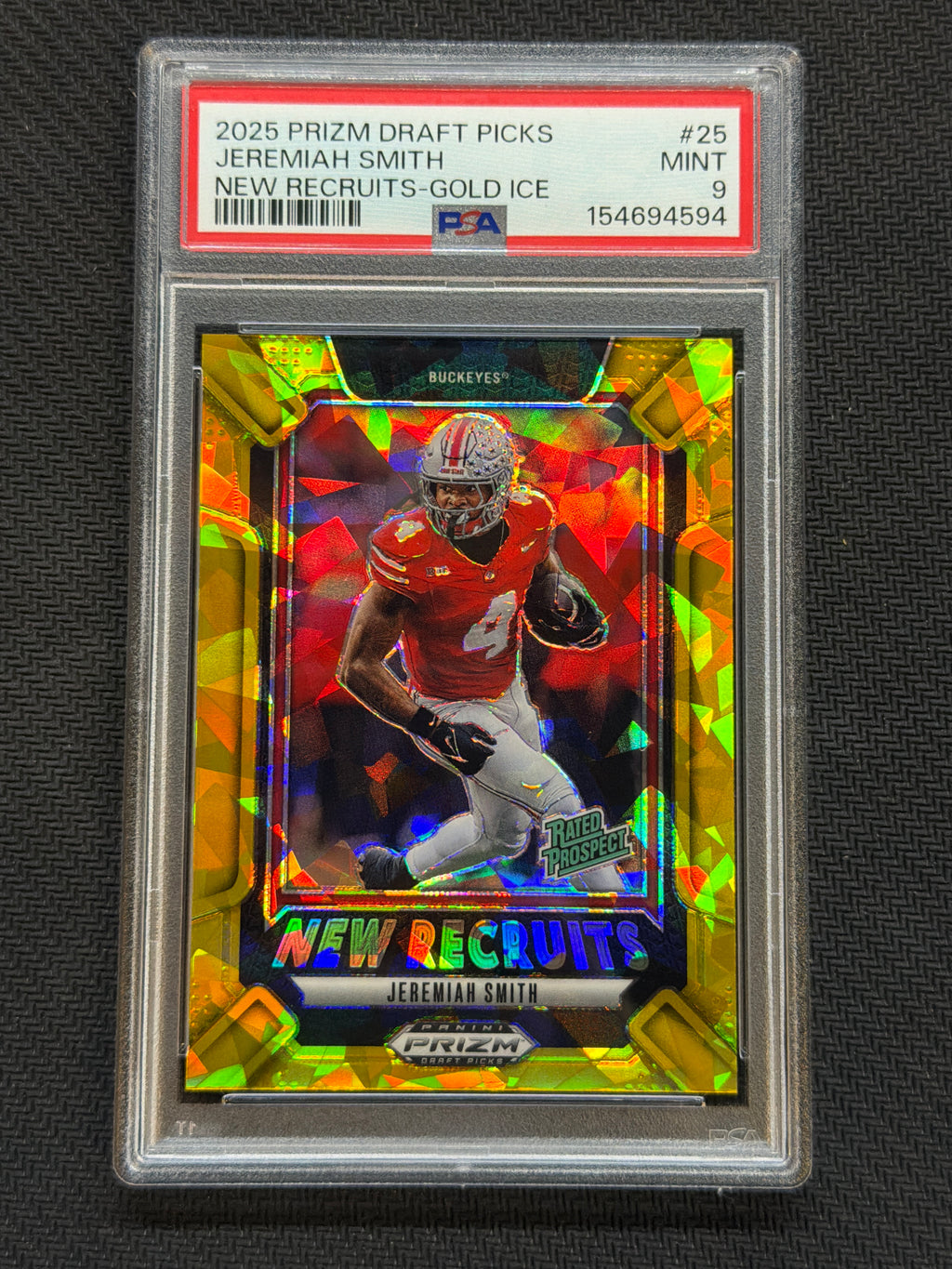 2025 Prizm Draft Picks Jeremiah Smith New Recruits Gold Ice PSA 9 594