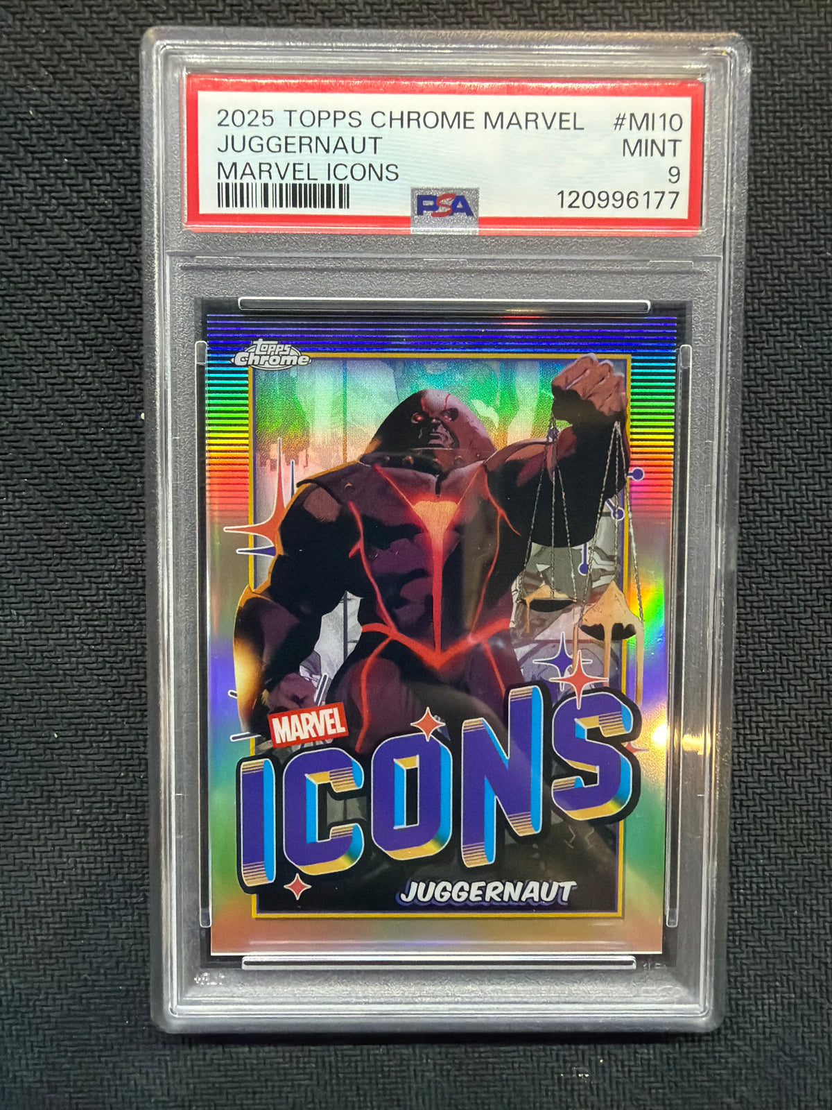 2025 Topps Chrome Marvel Juggernaut Icons PSA 9 177