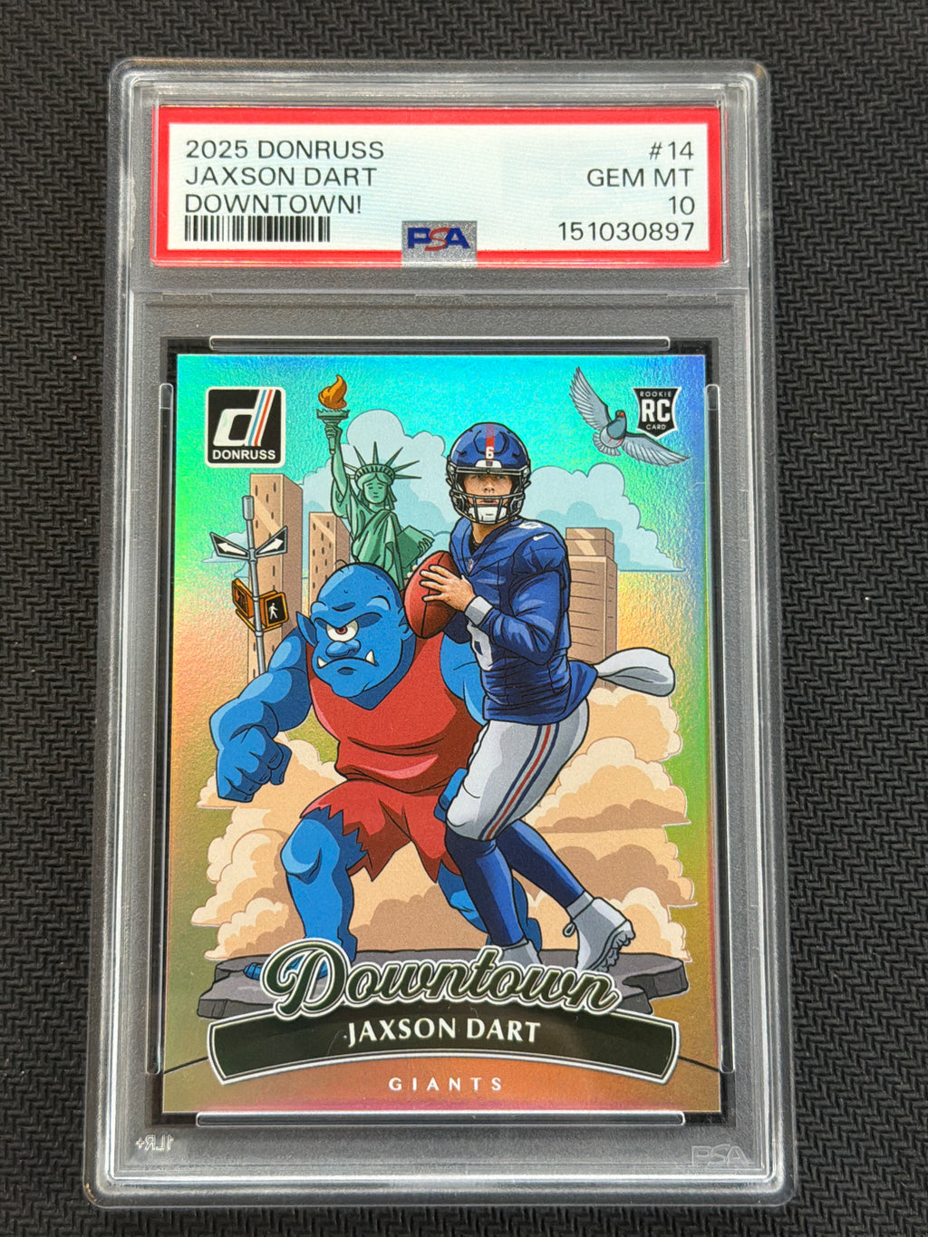 2025 Donruss Jaxson Dart Rookie Downtown! #14 PSA 10 Giants 897