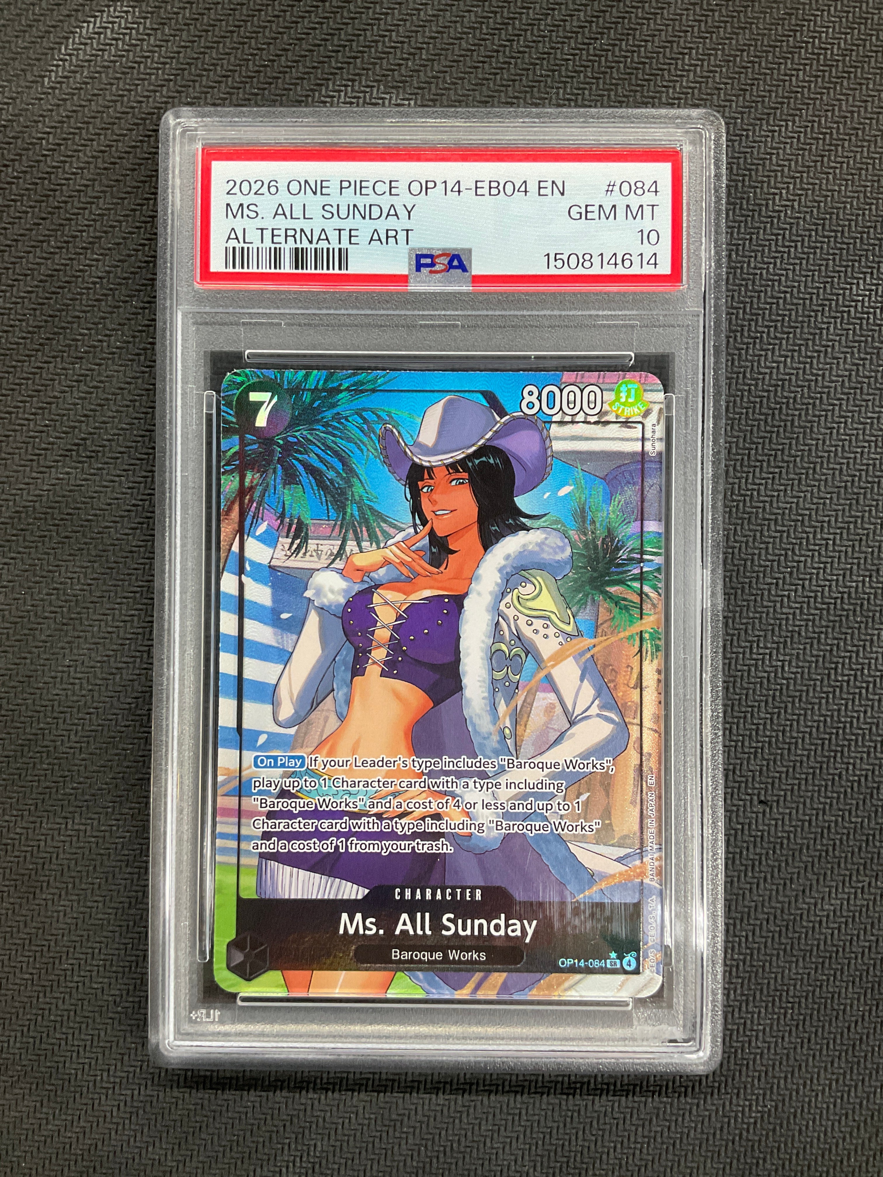 2026 One Piece OP-14 EB04 Ms. All Sunday Alternative Art #084 PSA 10