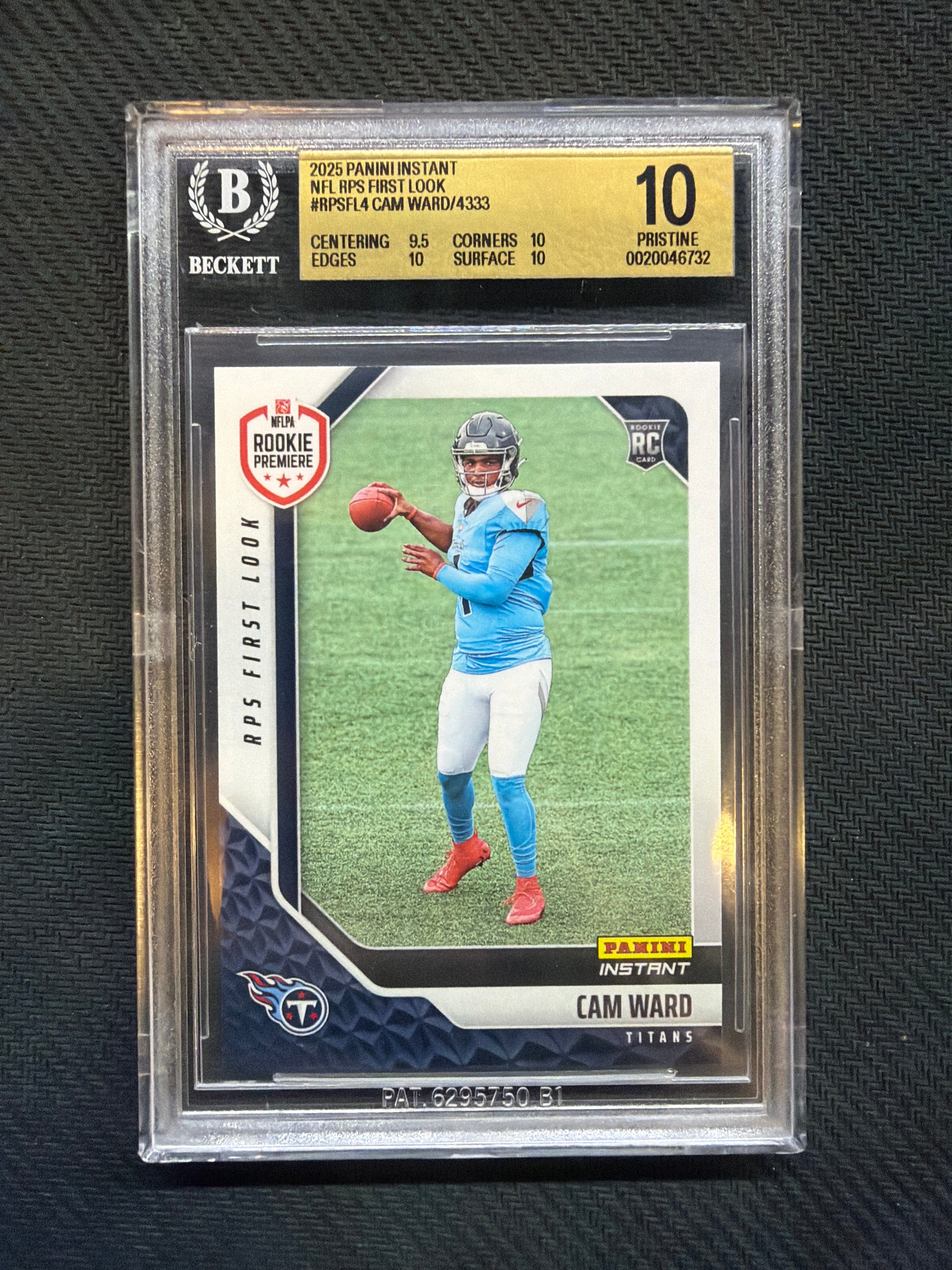 2025 Panini Instant Cam Ward Rookie BGS 10 Titans 732