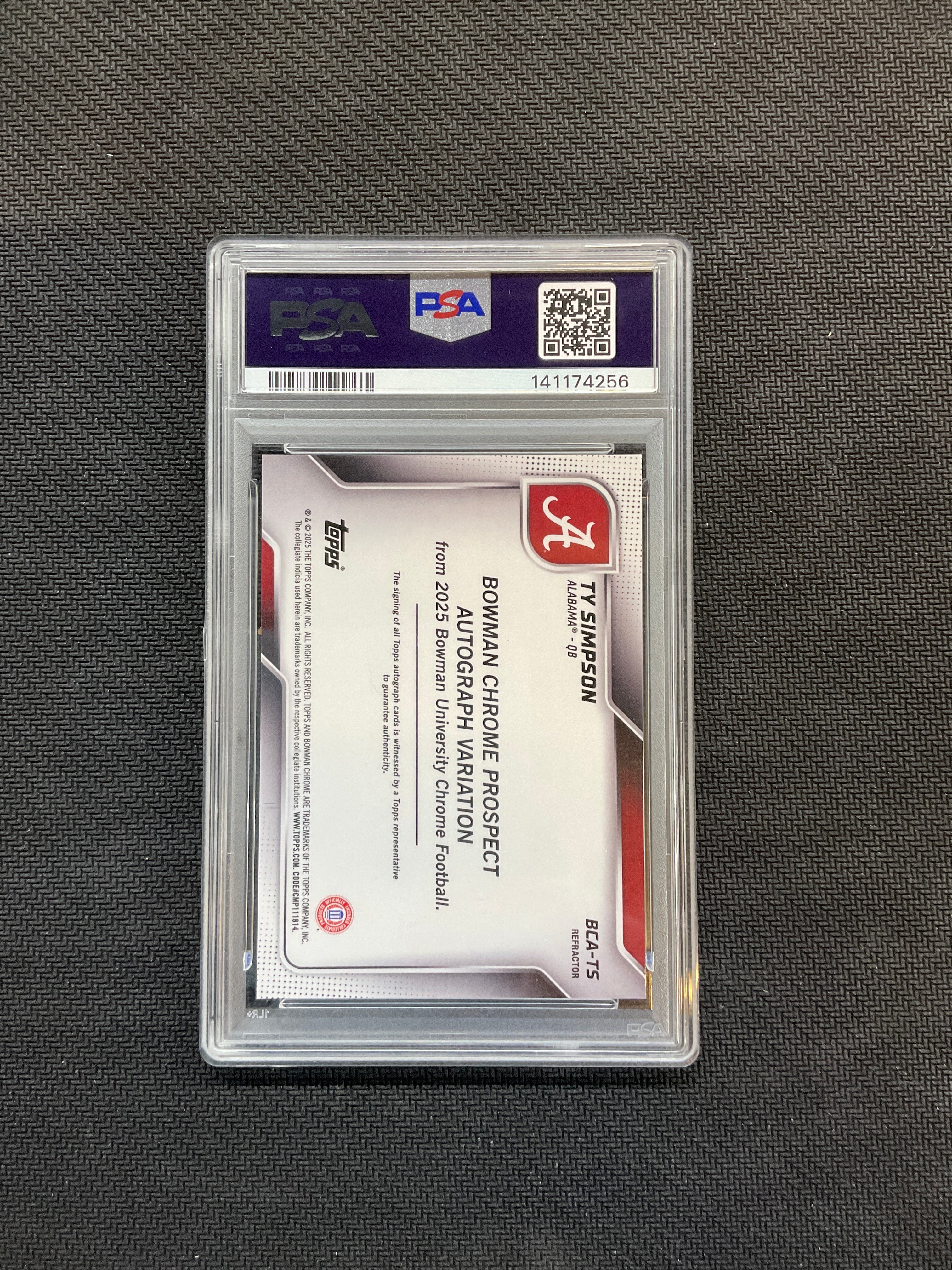 2025 Bowman U Chrome Ty Simpson Rookie Auto /299 PSA 10 Alabama 256