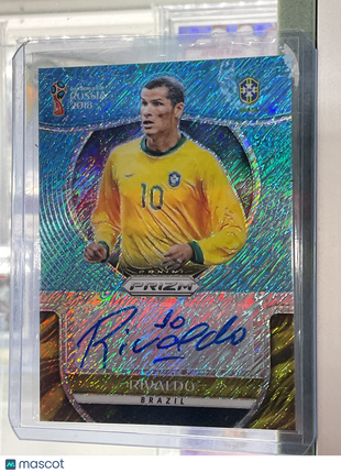 2018 Panini Prizm World Cup Rivaldo Blue Shimmer Auto