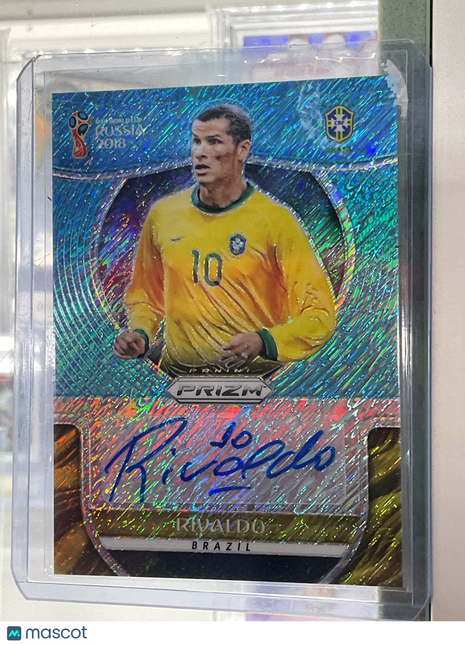 2018 Panini Prizm World Cup Rivaldo Blue Shimmer Auto