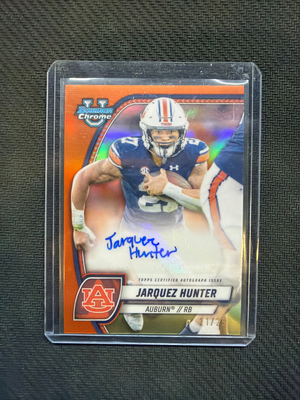 2024 Bowman U Chrome Jarquez Hunter Orange Auto /25 Auburn