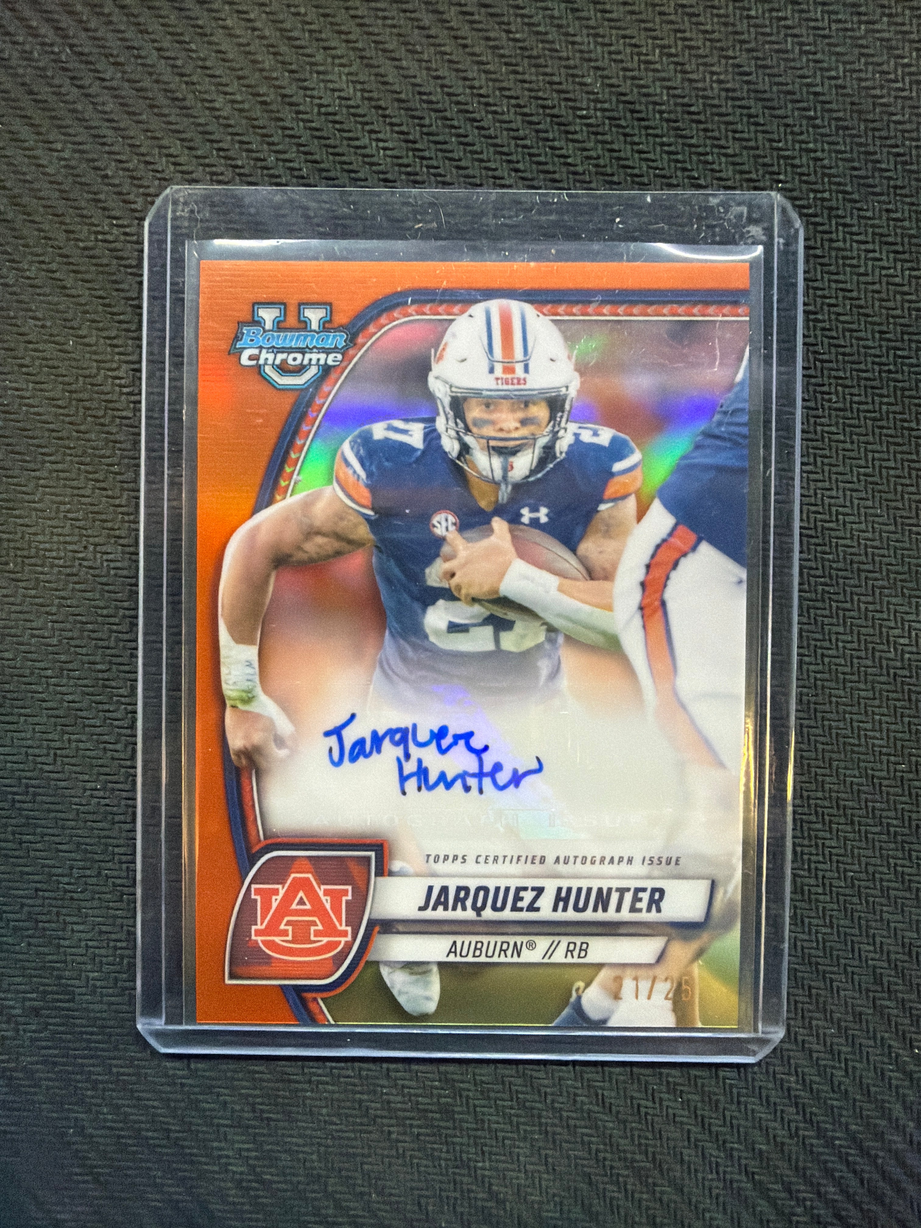 2024 Bowman U Chrome Jarquez Hunter Orange Auto /25 Auburn