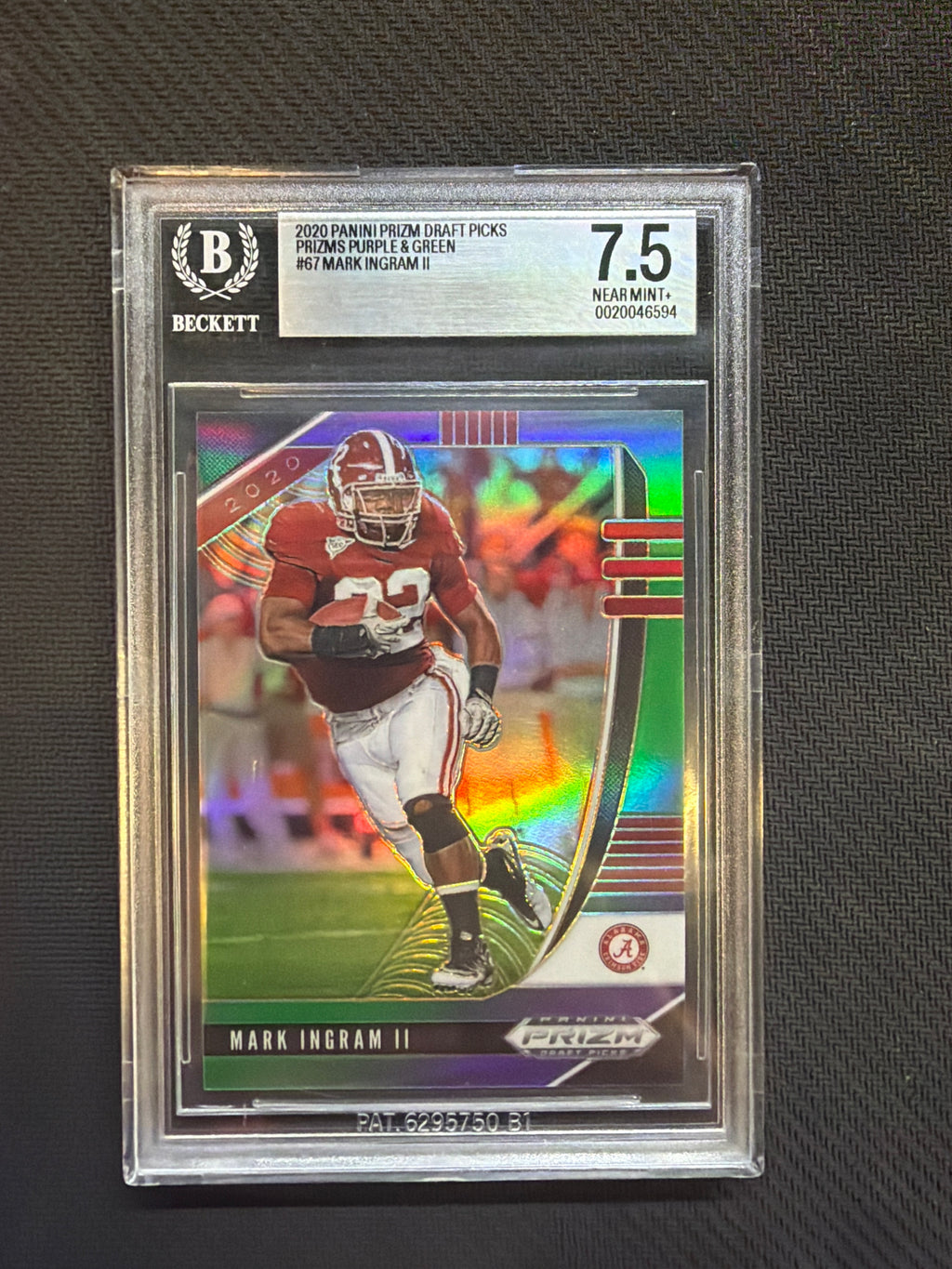 2020 Prizm Draft Picks Mark Ingram Purple Green /199 BGS 7.5 Alabama
