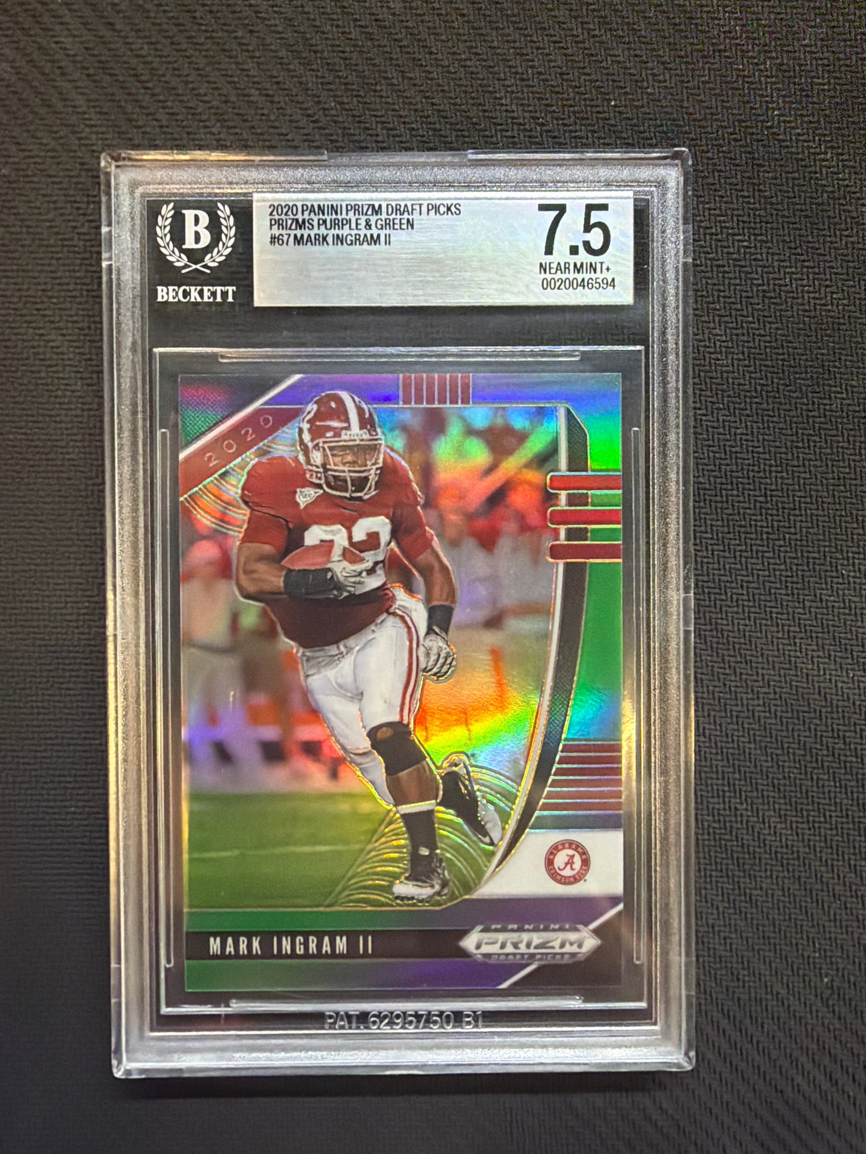 2020 Prizm Draft Picks Mark Ingram Purple Green /199 BGS 7.5 Alabama