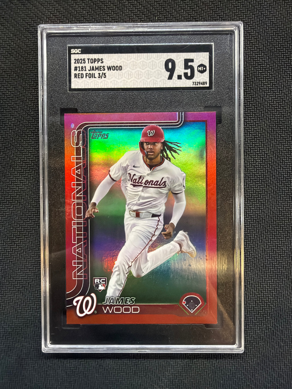 2025 Topps #181 James Wood Rookie Red /5 SGC 9.5 Nationals