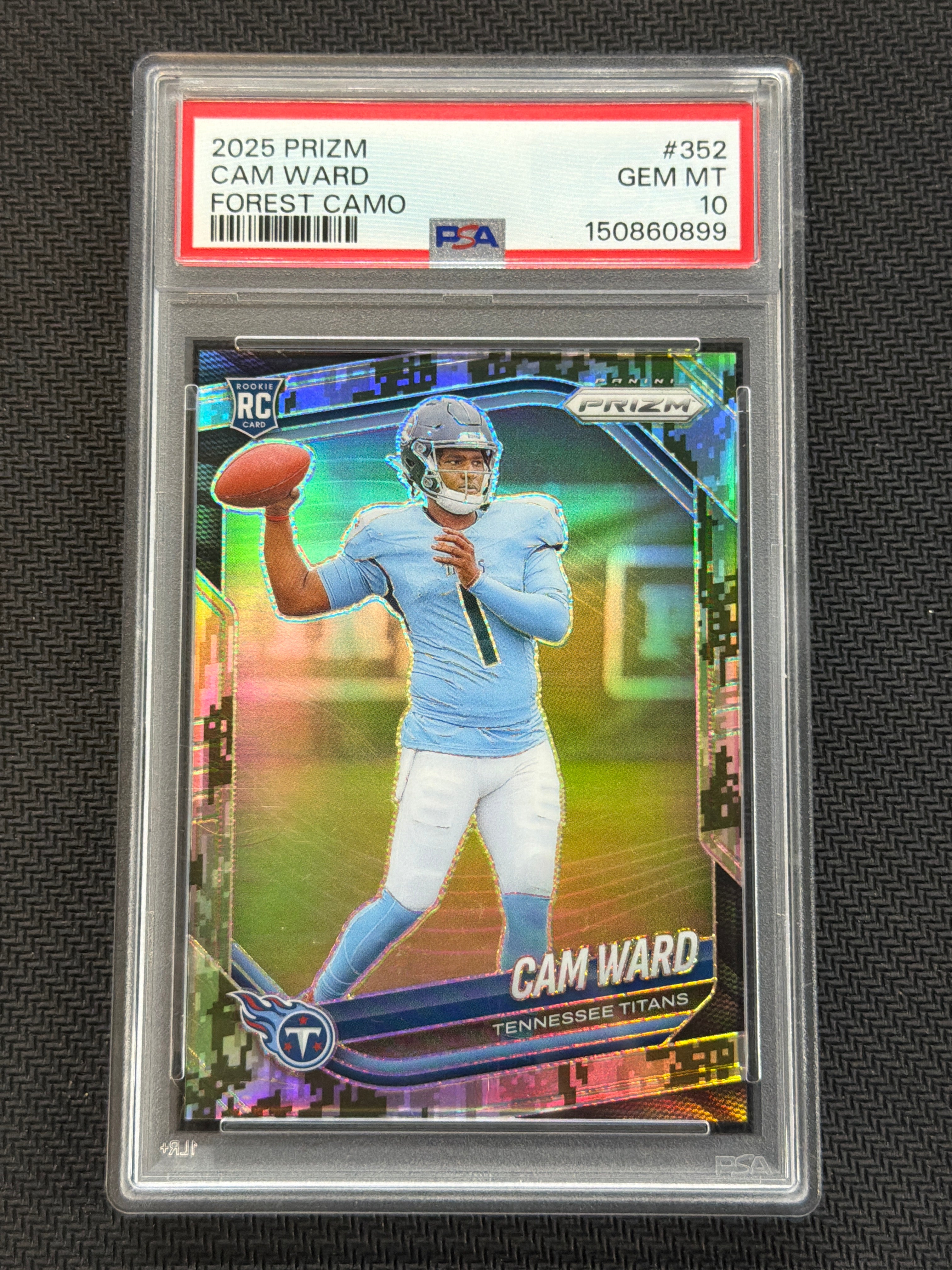 2025 Prizm Cam Ward Rookie Forest Camo /15 PSA 10 Titans 899