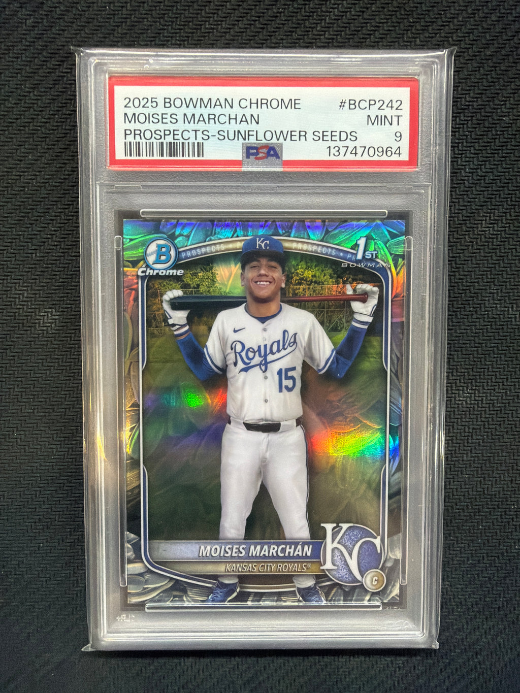 2025 Bowman Chrome Moises Marchan Sunflower Seeds PSA 9