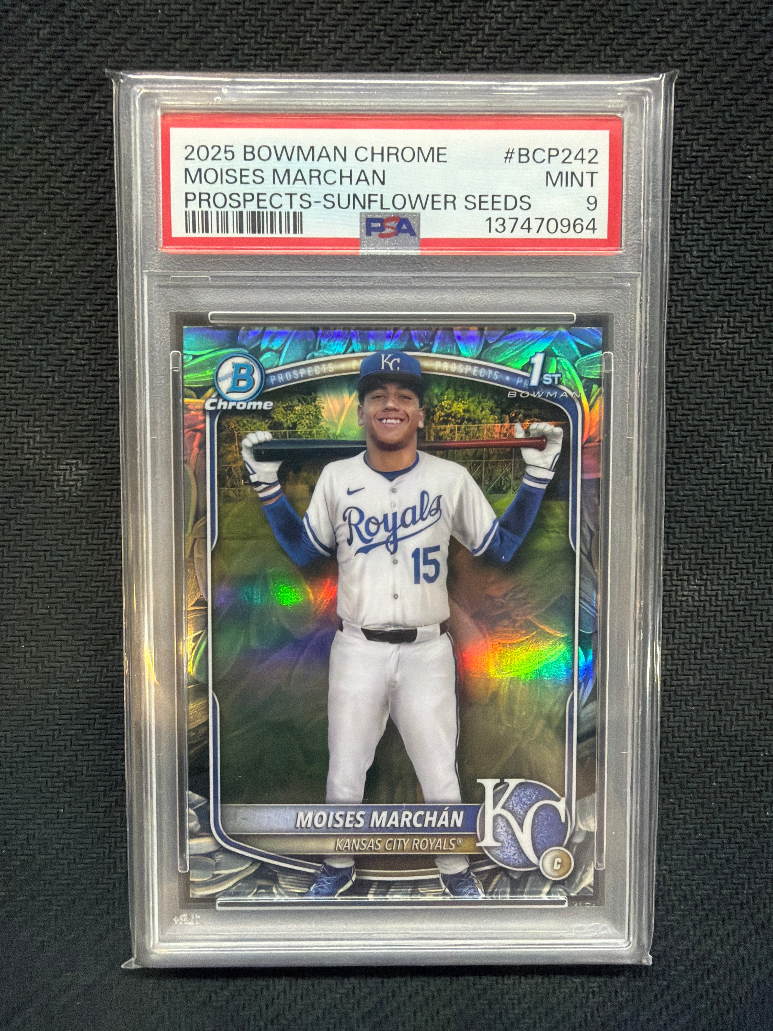 2025 Bowman Chrome Moises Marchan Sunflower Seeds PSA 9