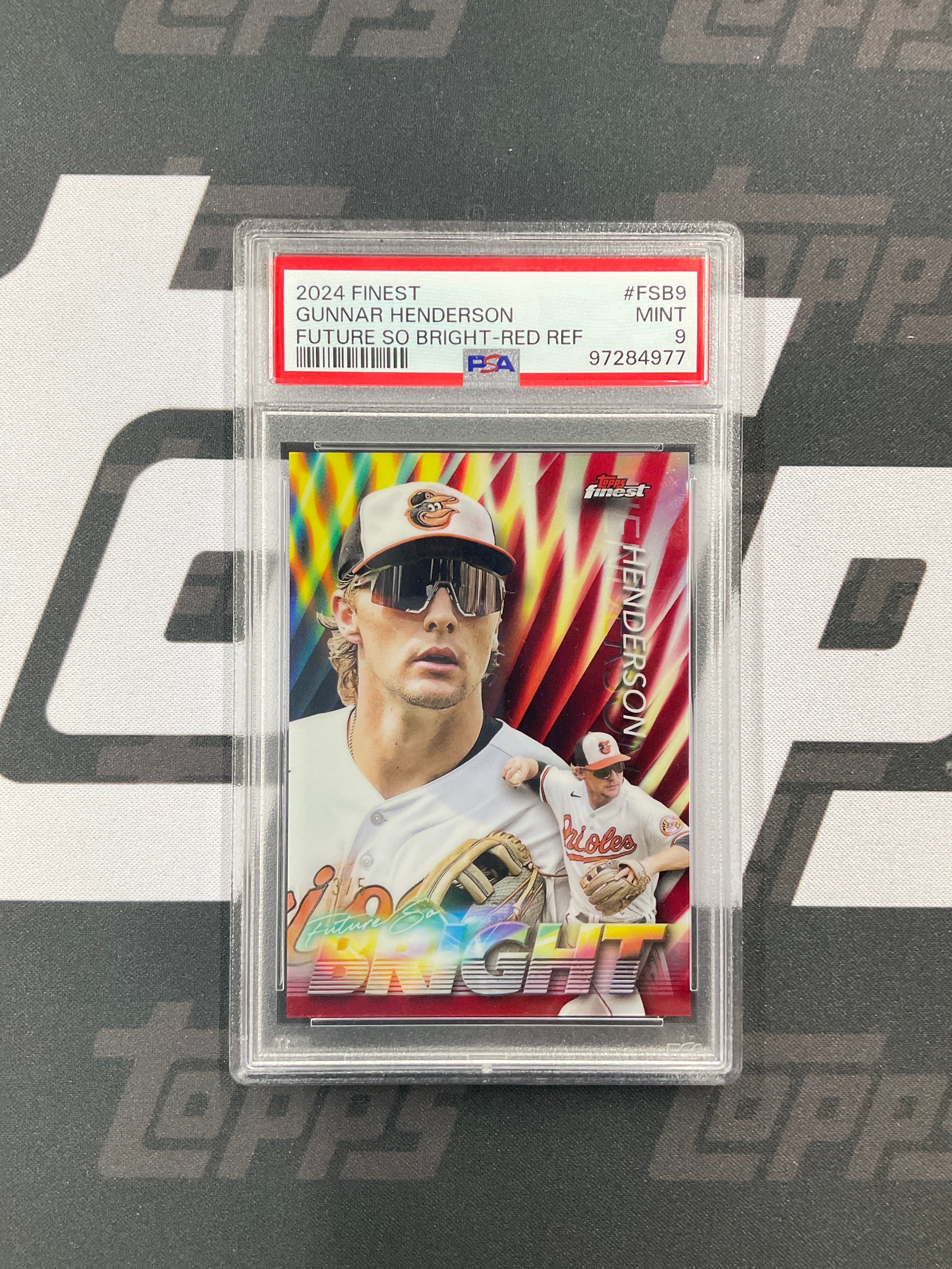 2024 Topps Finest Gunnar Henderson Future So Bright Red Refractor /5 PSA 9