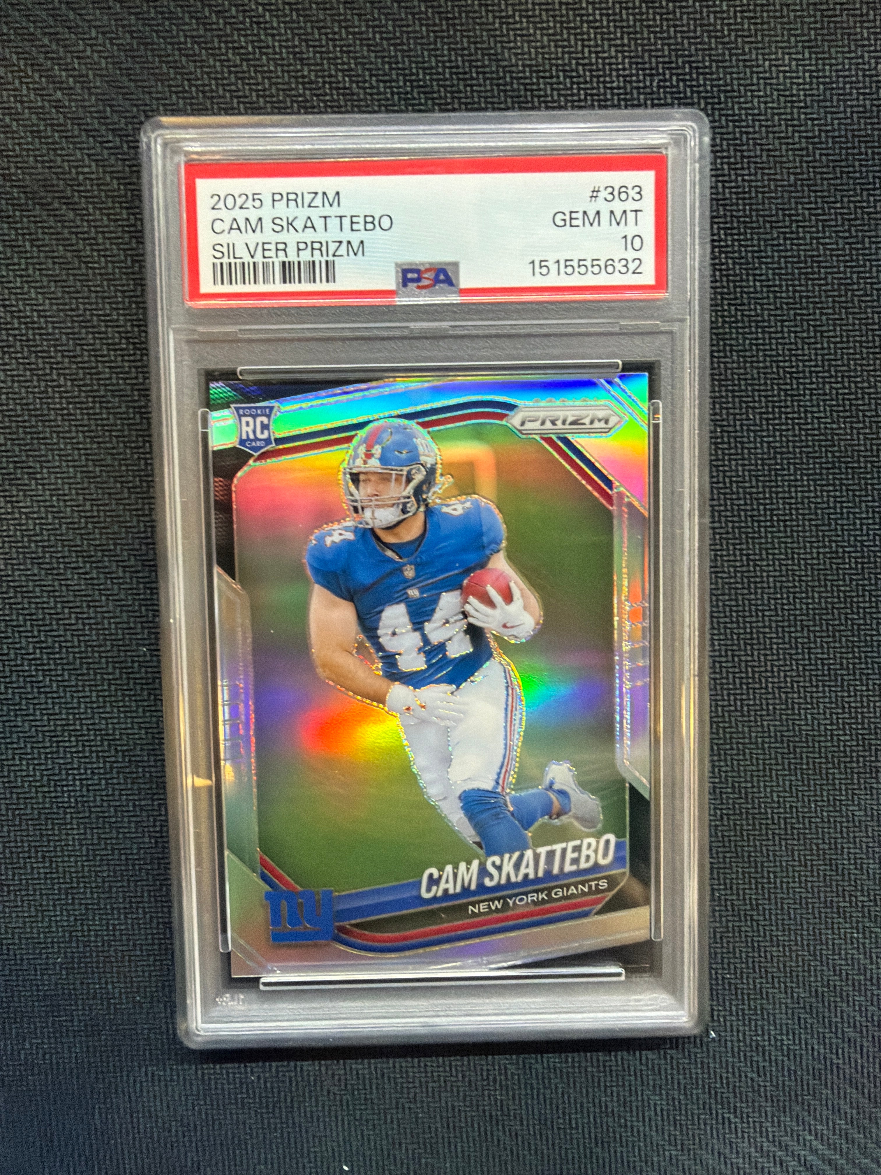 2025 Prizm Cam Skattebo Rookie Silver PSA 10 Giants