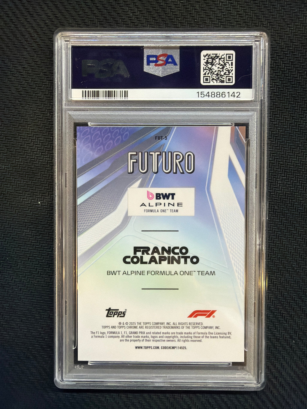 2025 Topps Chrome Franco Colapinto Futuro PSA 10