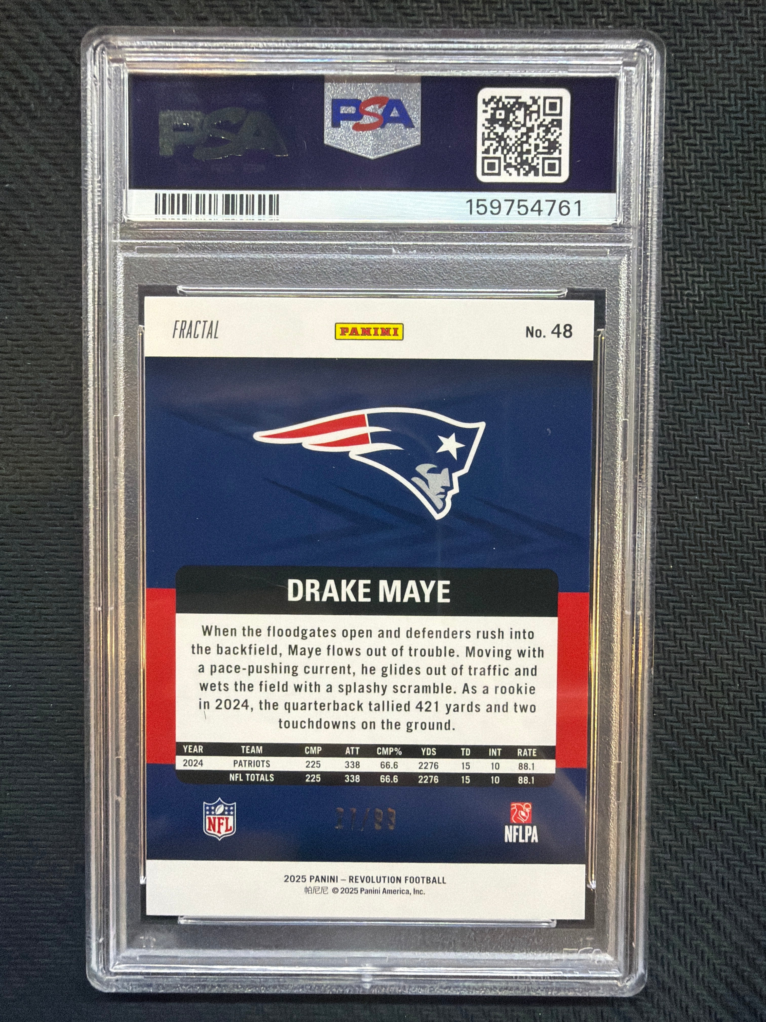 2025 Revolution Drake Maye Fractal #48 /99 PSA 10 761