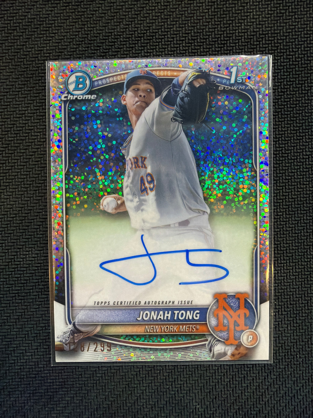 2025 Bowman Chrome Jonah Tong 1st Auto Speckle /299