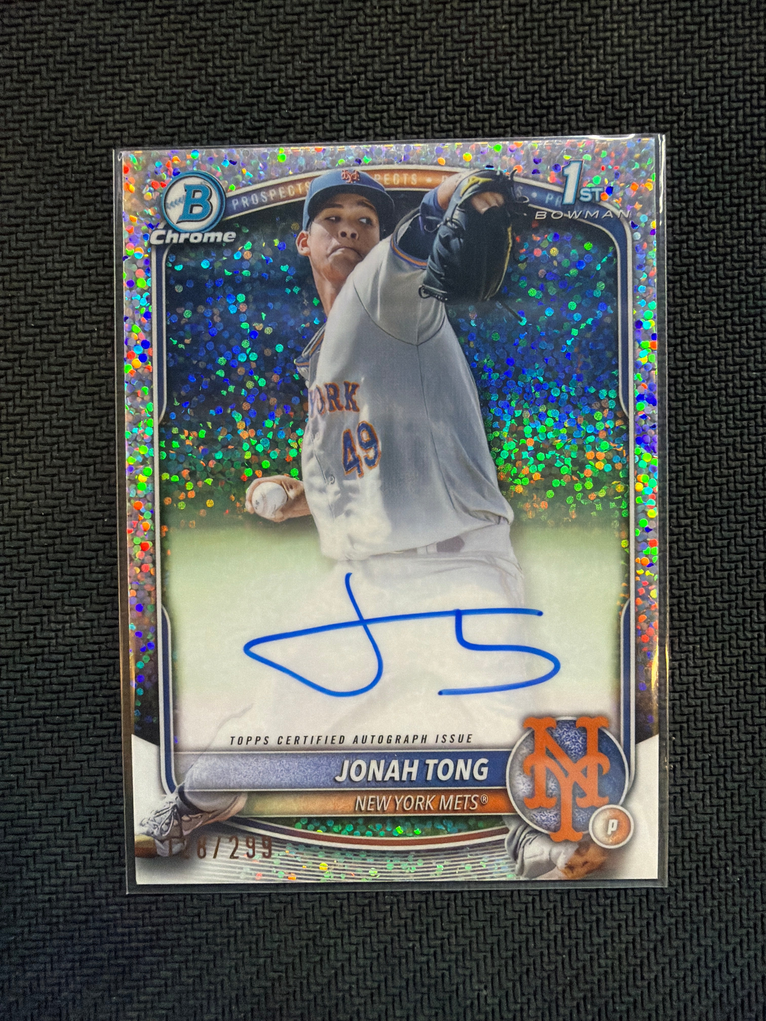 2025 Bowman Chrome Jonah Tong 1st Auto Speckle /299