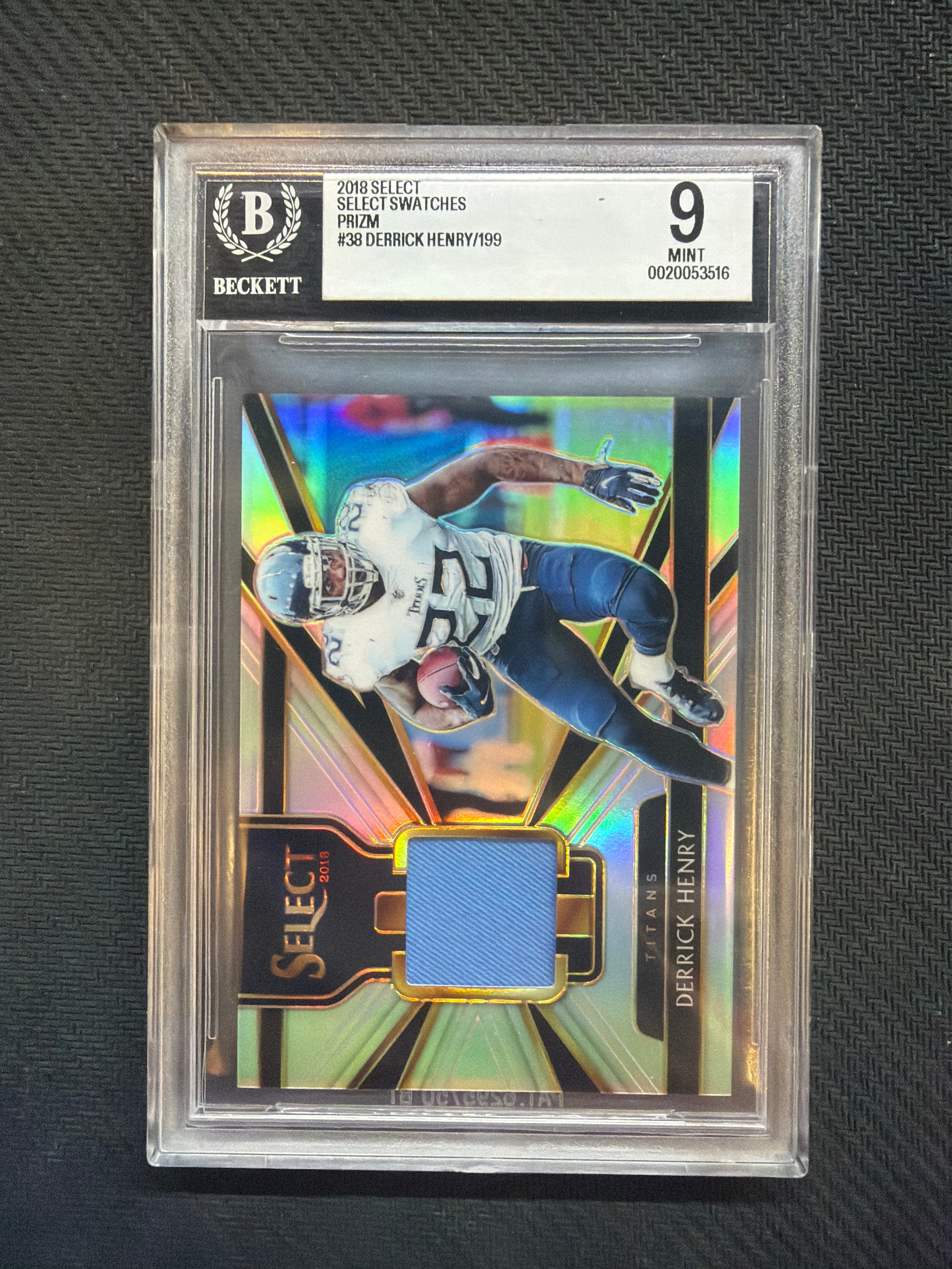 2018 Select Derrick Henry Prizm Select Swatches /199 BGS 9 Titans