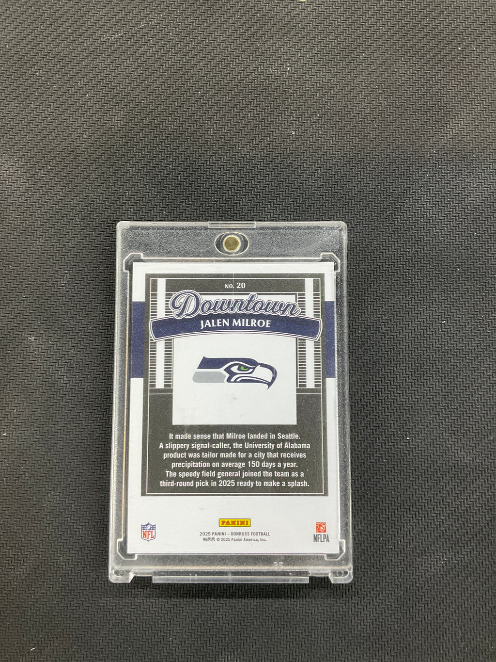 2025 Panini Donruss Jalen Milroe Downtown #20 Horizontal