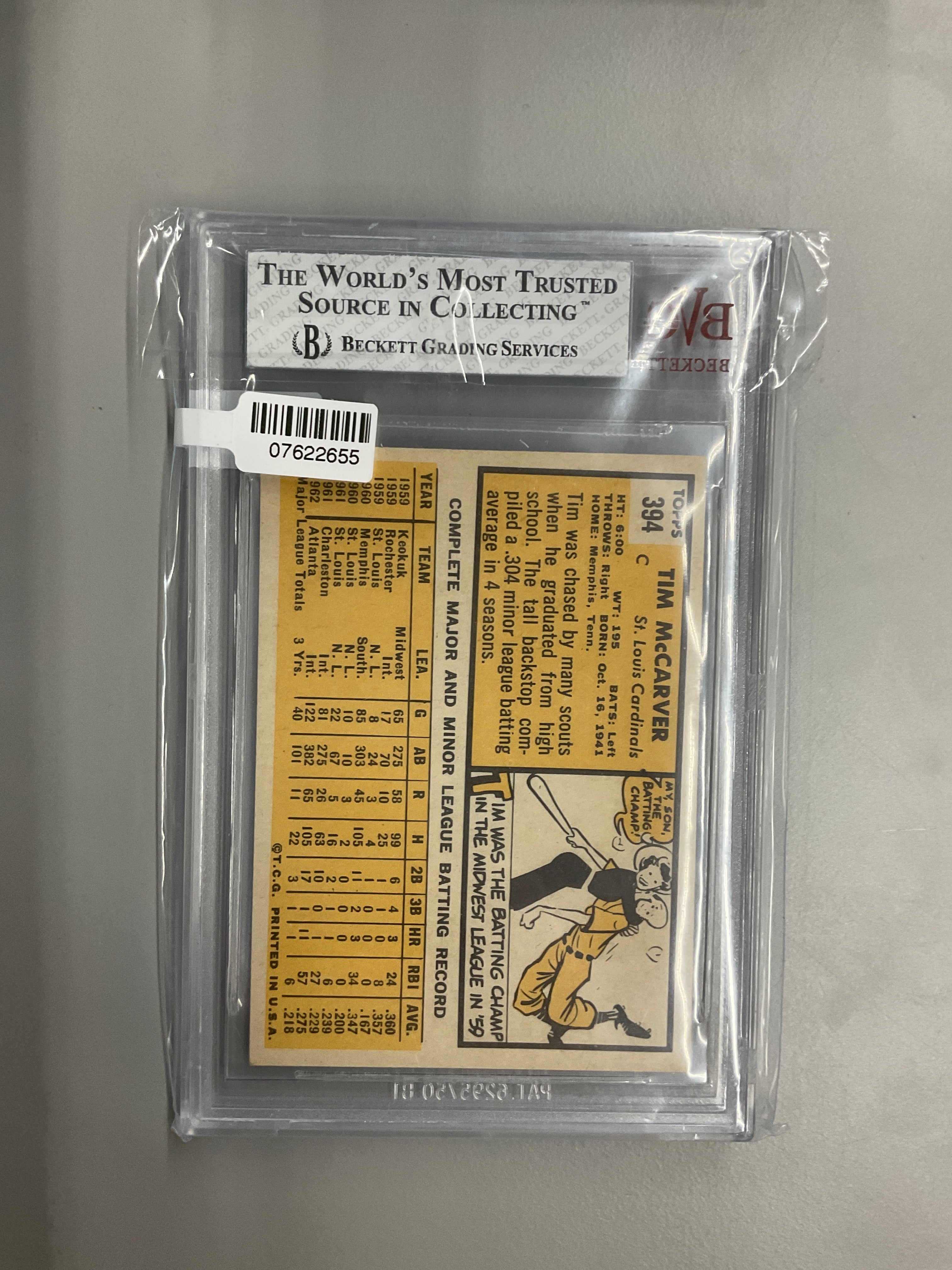 1963 Topps Tim Mccarver #394 BVG 5 Cardinals