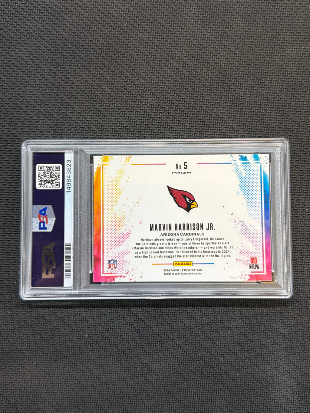 2024 Prizm Marvin Harrison Color Blast PSA 9 Cardinals
