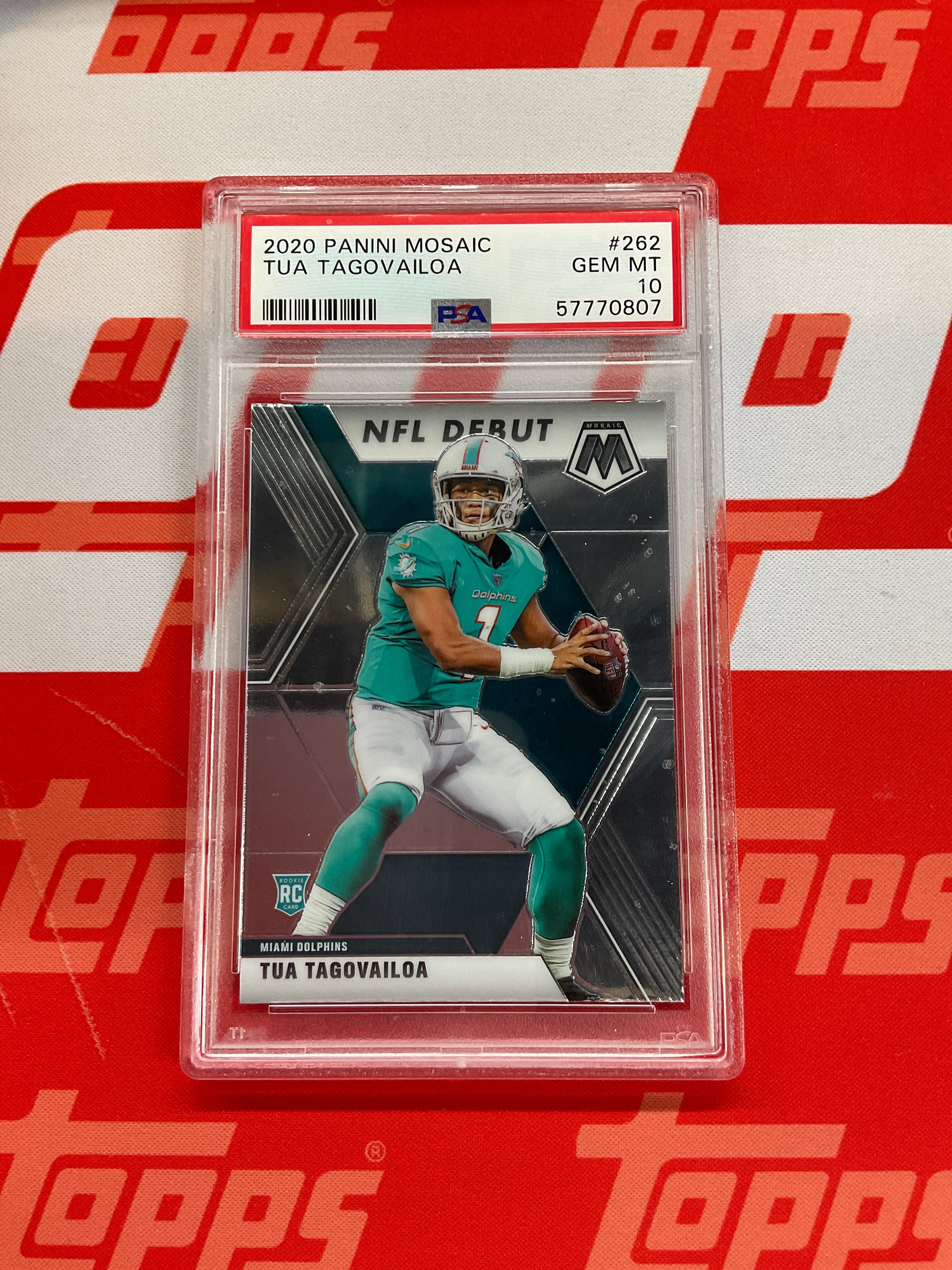 2020 Mosaic Tua Tagovailoa Rookie NFL Debut PSA 10
